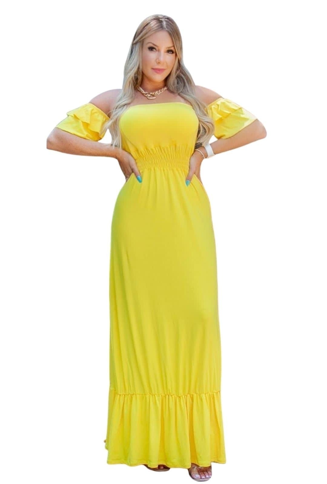 Vestido Longo Ciganinha Com Bojo Ano Novo Réveillon