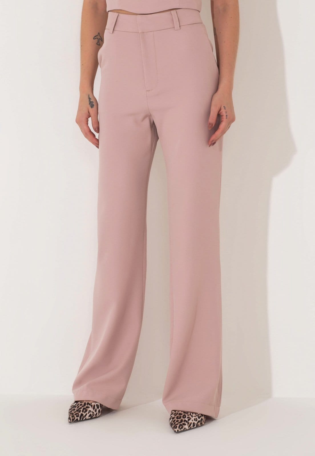 Calça Alfaiataria Traymon Cintura Alta Rose Vintage - 2