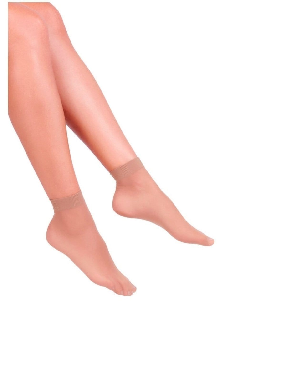 Vista 2 Kit com 3 Meias Soquete Fio 20 Loba Lupo bege