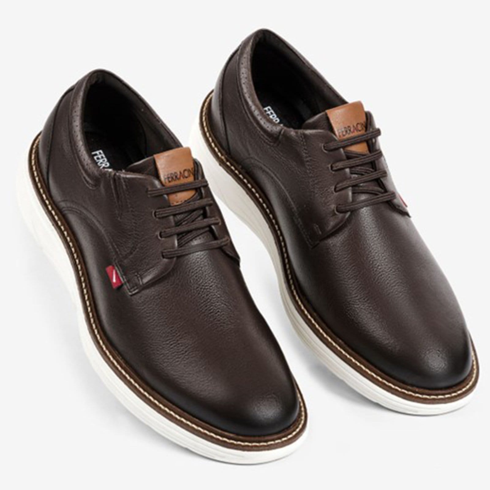 Vista 2 Sapato Ferracini Masculino Linha Full Moderno e Confortavel Tabaco FERRACINI marrom
