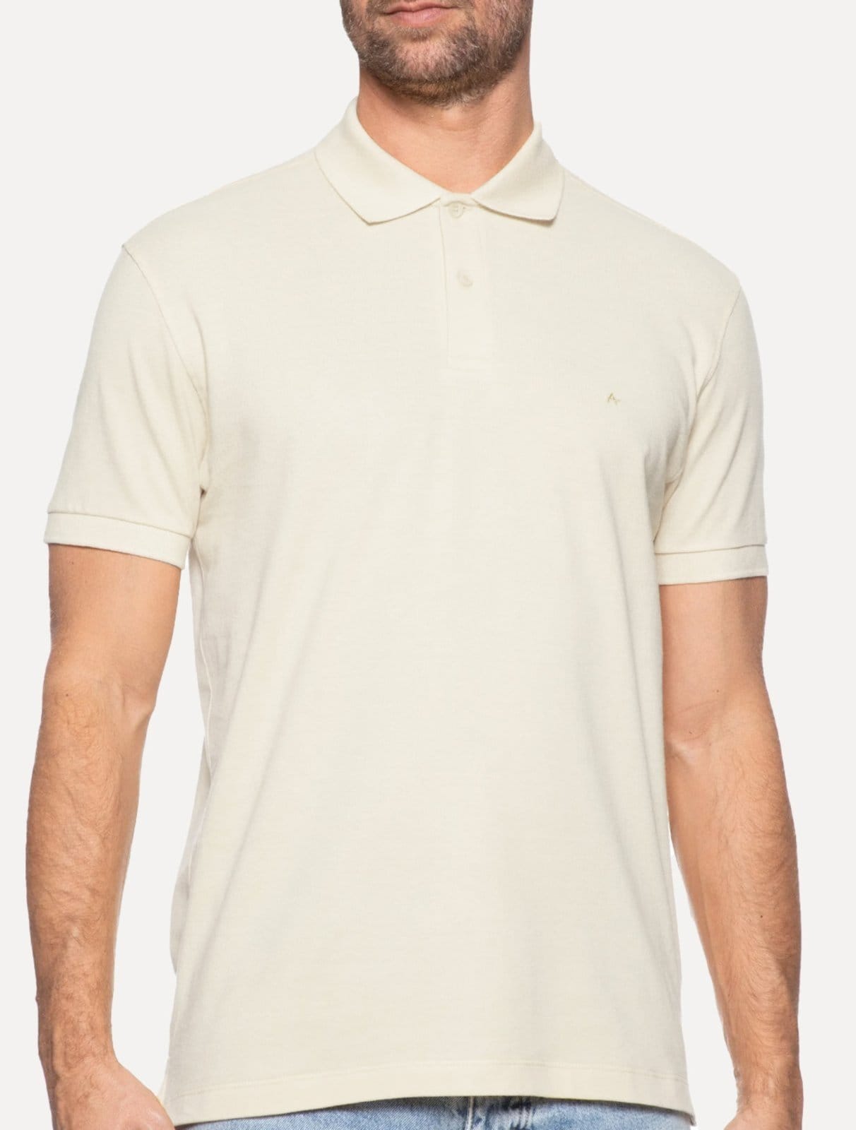 Polo Aramis Masculina Piquet Basic Mono Icon Off-White