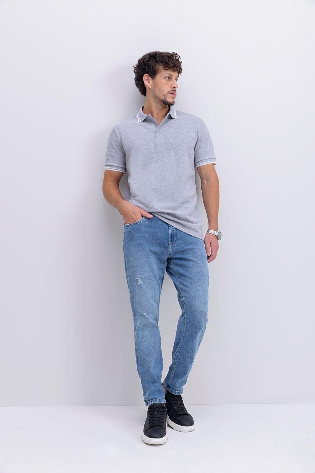 Camisa Polo Masculina Em Piquet Essendi Médio