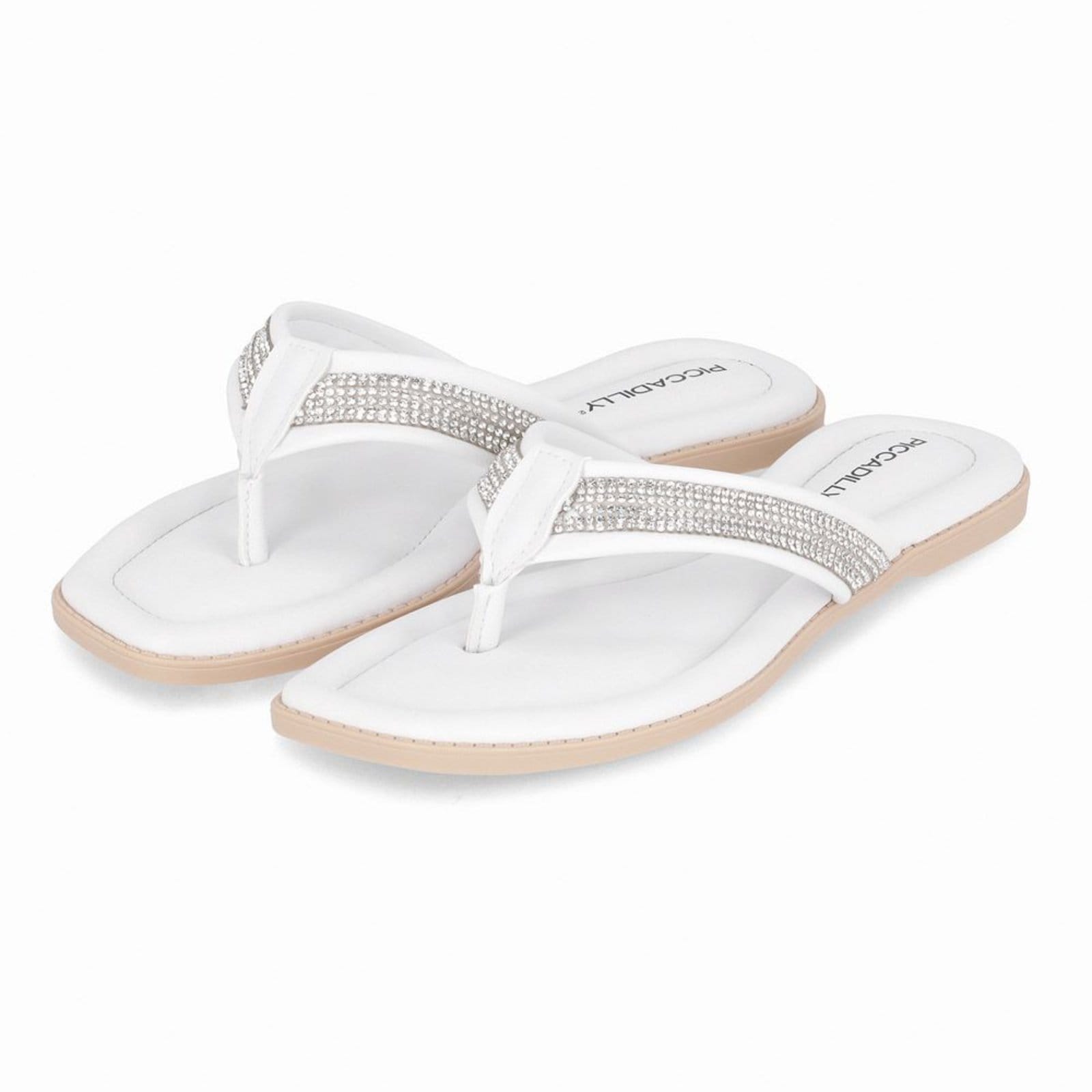 Vista 2 Rasteirinha Gabi Neve Piccadilly branco