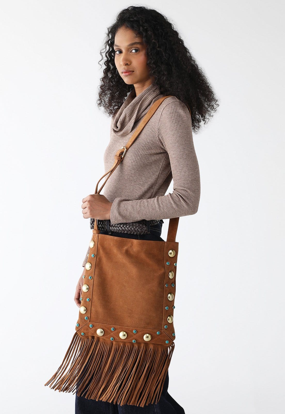 Bolsa Tiracolo Luiza Barcelos Alça Ajustável Com Franja