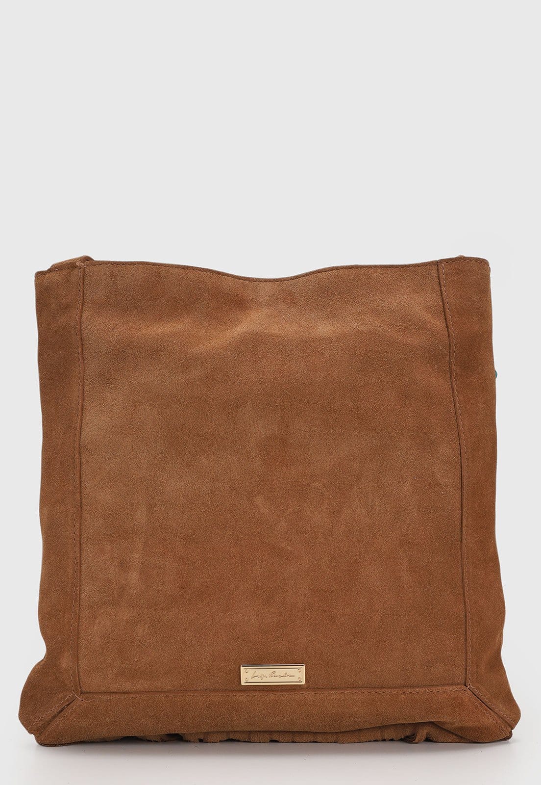 Vista 2 Bolsa Tiracolo Luiza Barcelos Alça Ajustável Com Franja Luiza Barcelos bege