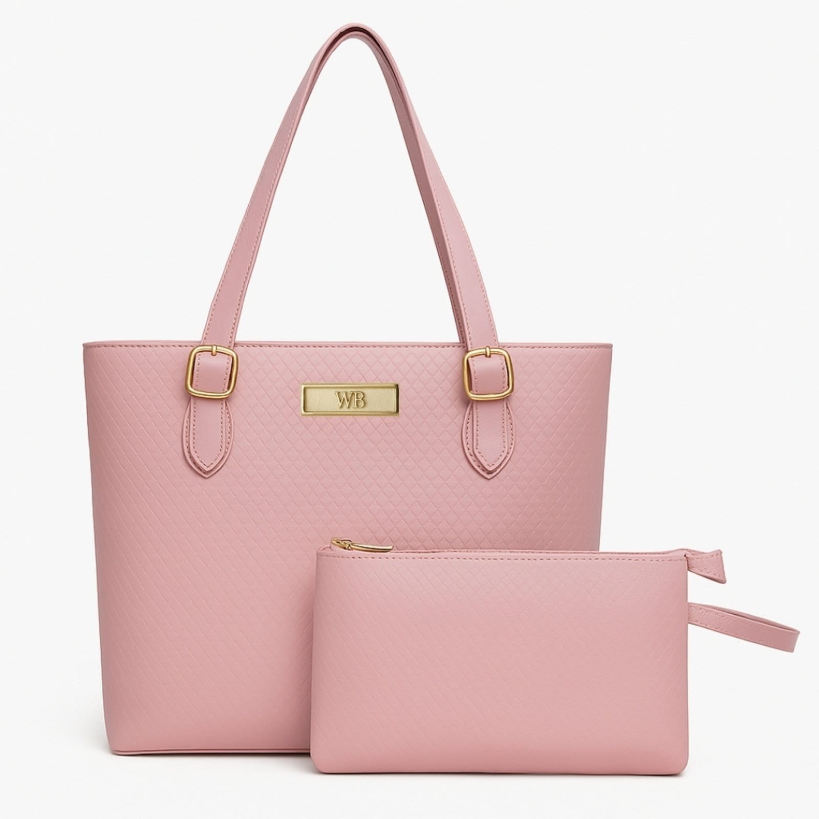 Vista 2 Bolsa Feminina Shopper Com Alça De Ombro Reforçada Metais Premium E Nécessaire WILLIBAGS rosa
