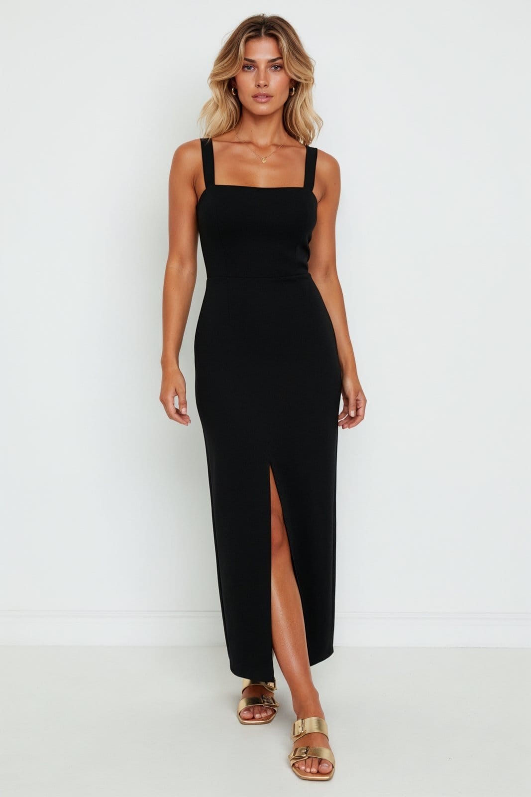 Vestido Midi Com Fenda Traymon