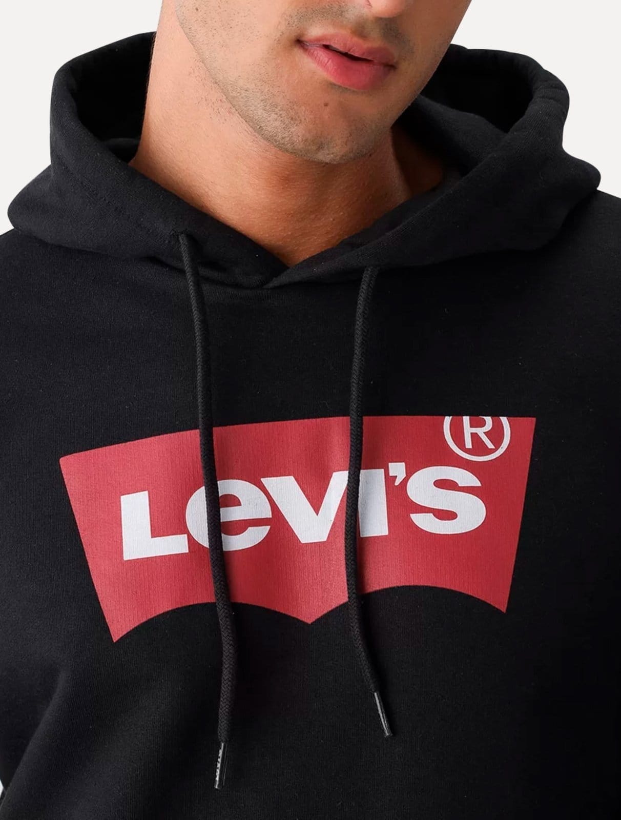 Vista 2 Moletom Levis Canguru Batwing Com Capuz Levis preto