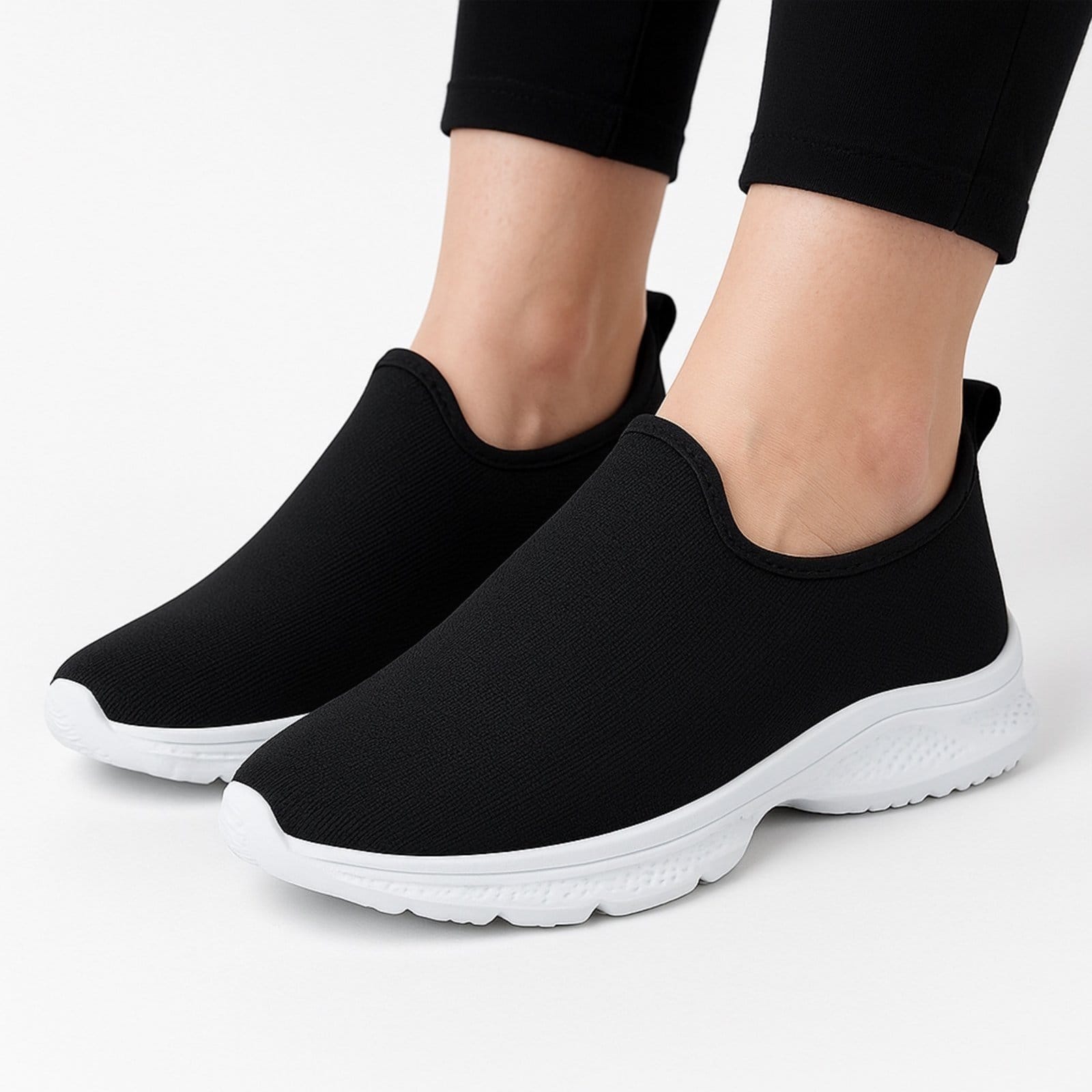 Tênis Feminino Meia Sem Cadarço Caminhada Fácil de Calçar Confortável