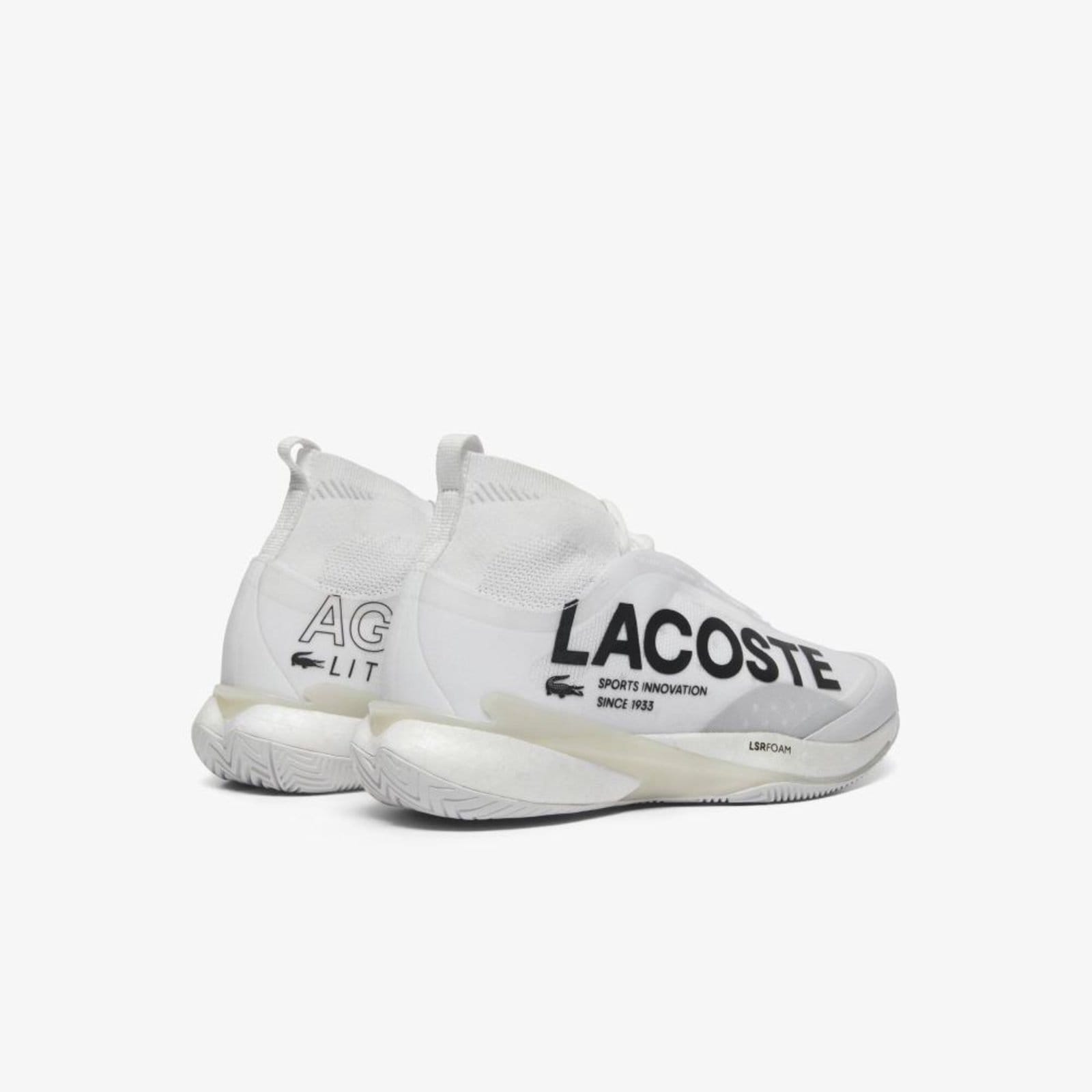 Vista 2 Tênis Lacoste Lacoste de Tênis Lacoste masculinas AG-LT25 Lite Sock Lacoste branco