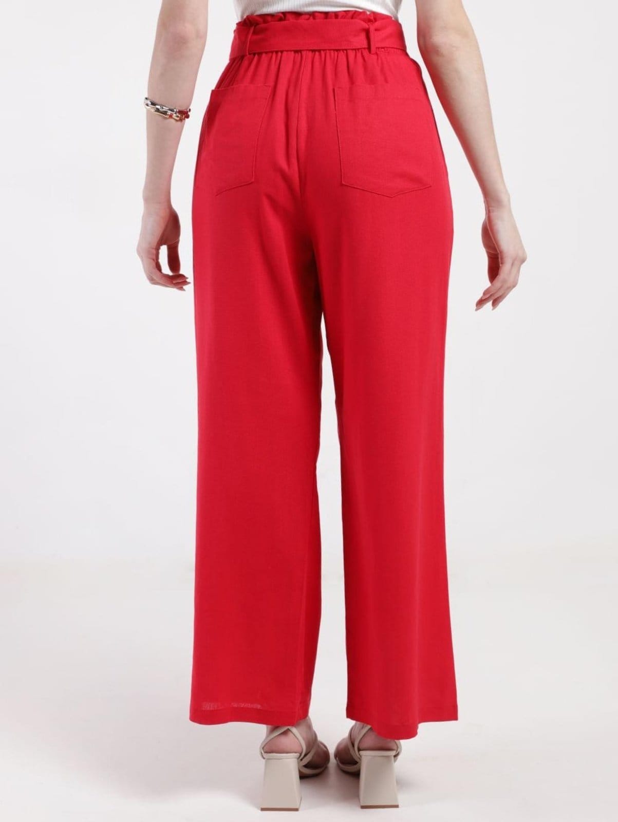 Vista 2 Calça Wide Leg Clochard Autentique Feminina Autentique vermelho