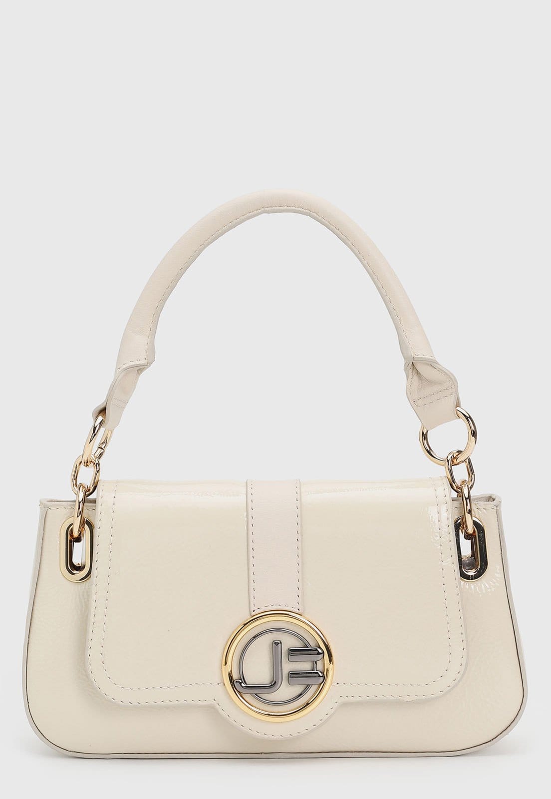 Bolsa Feminina Jorge Bischoff Detalhe Metálico Off-White