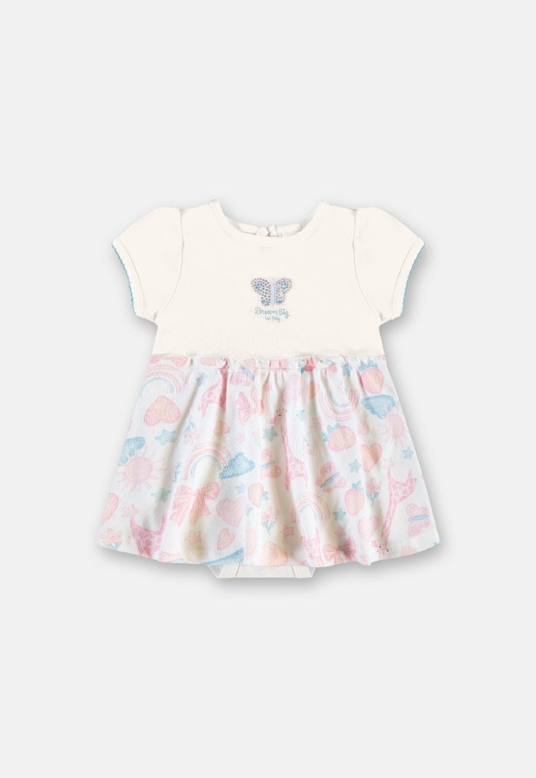 Vista 2 Infantil - Body Vestido Manga Curta Up Baby Up Baby branco