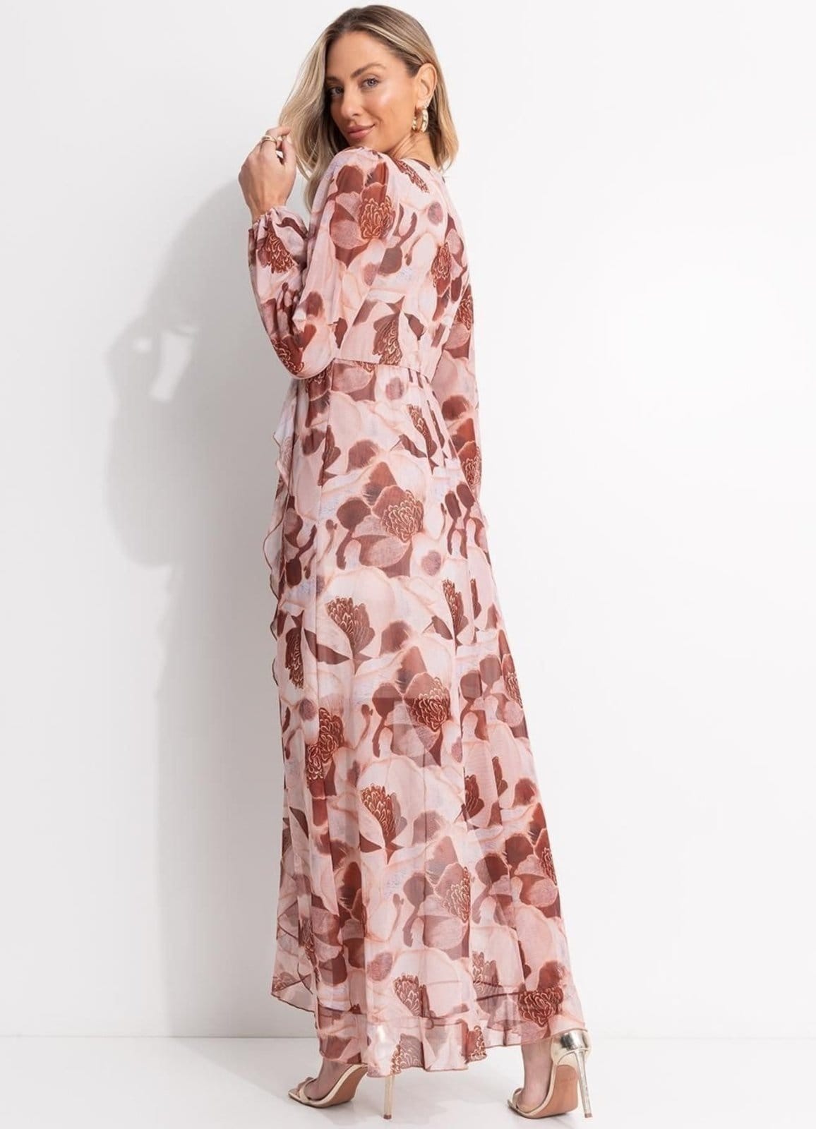 Vista 2 Vestido Em Tule Floral Quintess verde