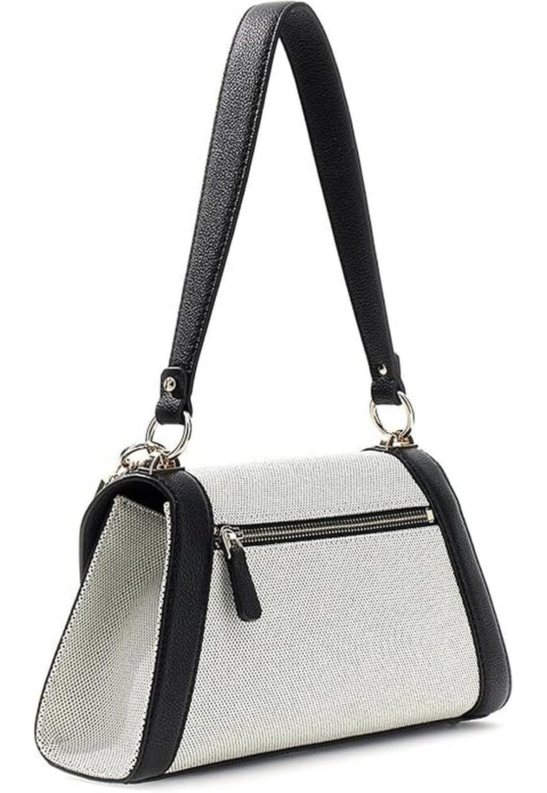 Vista 2 Bolsa Guess Karnilla Flap Shoulder Bag Off White e Preta Guess off-white white