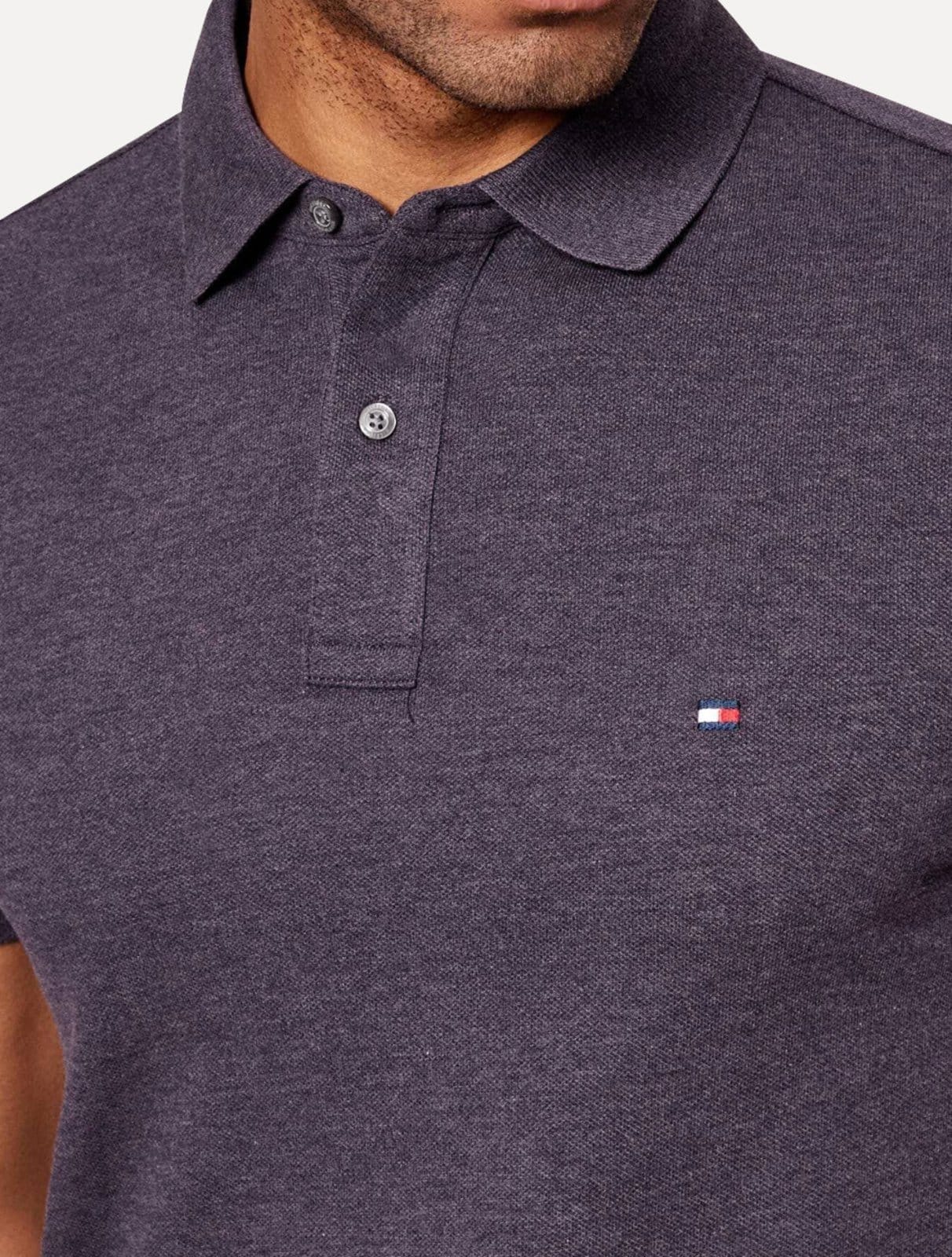 Vista 2 Polo Tommy Hilfiger Masculina Regular Piquet 1985 Medio Mescla Tommy Hilfiger vinho
