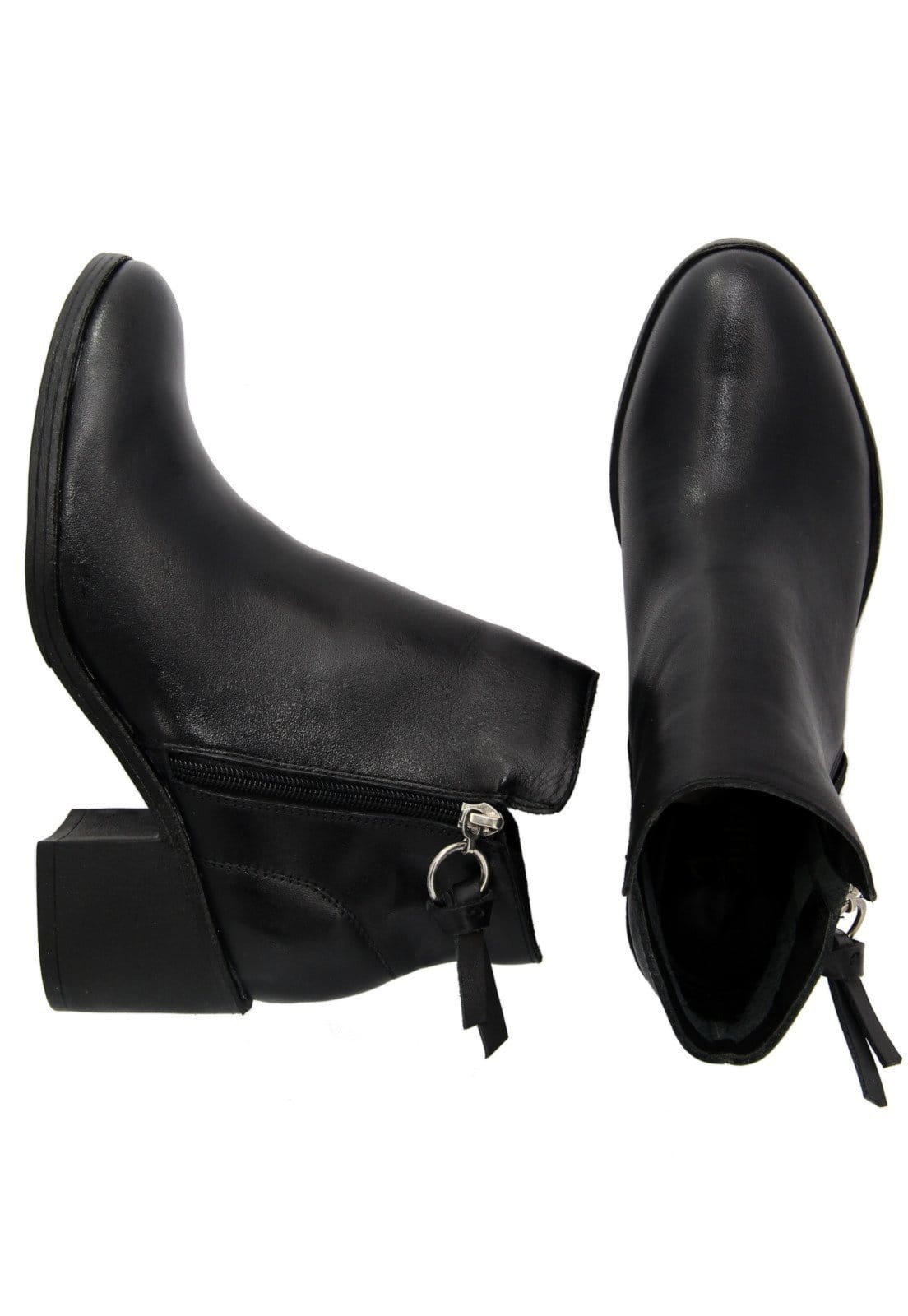 Vista 2 Bota em Couro Fashion Maria Paula Cano Curto Preta MARIA PAULA preto