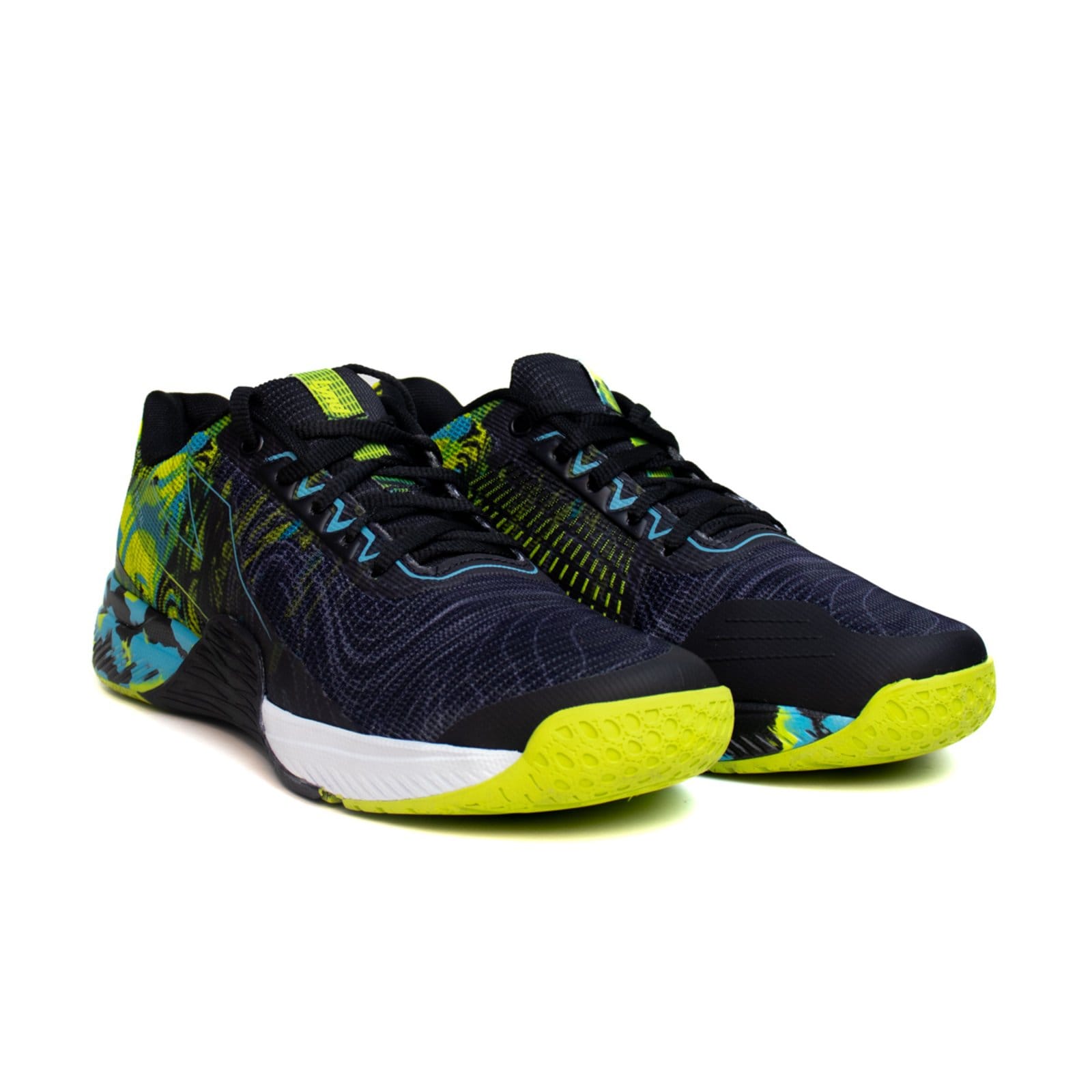 Vista 2 Tênis Lynd Fractal Masculino - Preto/Azul/VerdeCitrico Lynd preto azul
