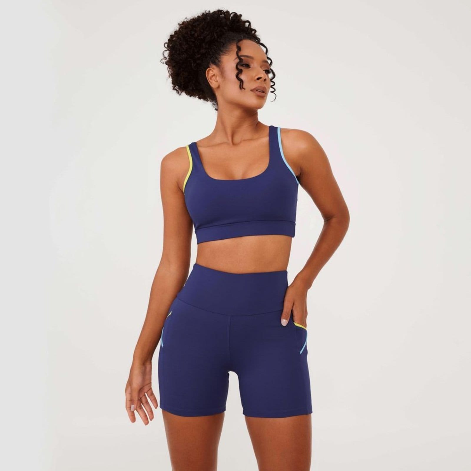 Vista 2 Short Zouk Marinho Astral Poliamida Donna Carioca azul