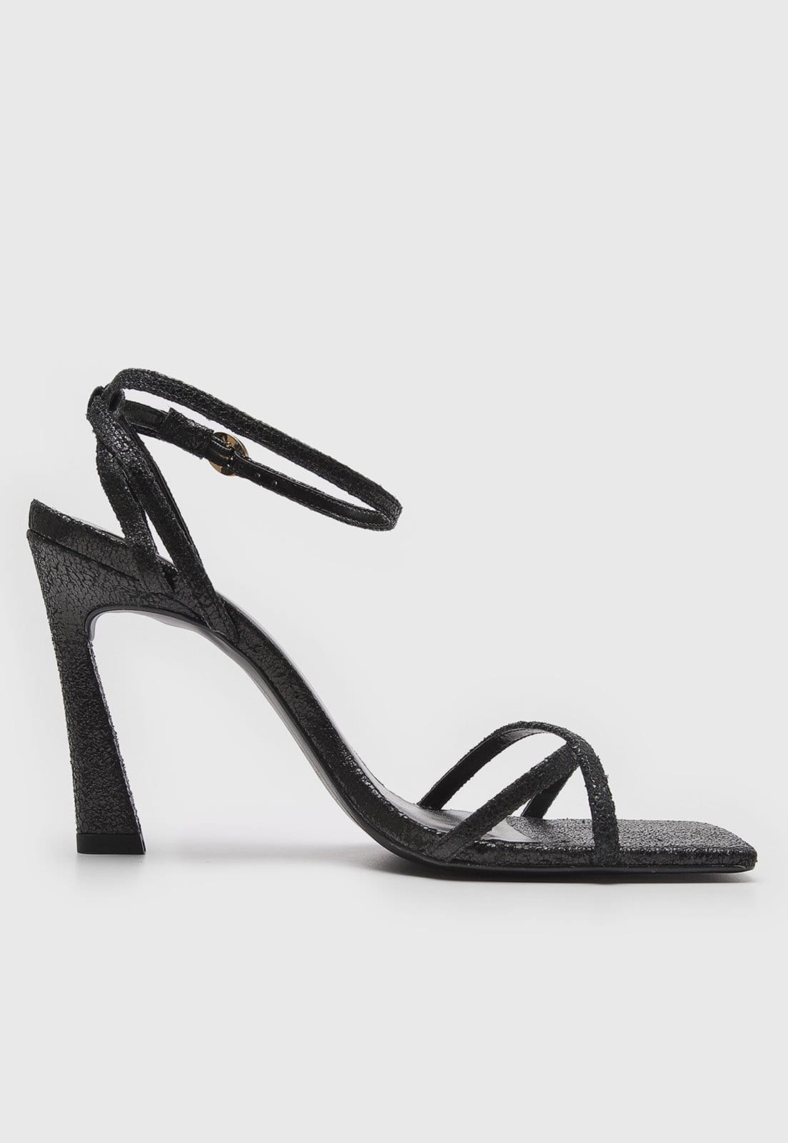 Vista 2 Sandália Lança Perfume Metalizada Preta Lança Perfume preto