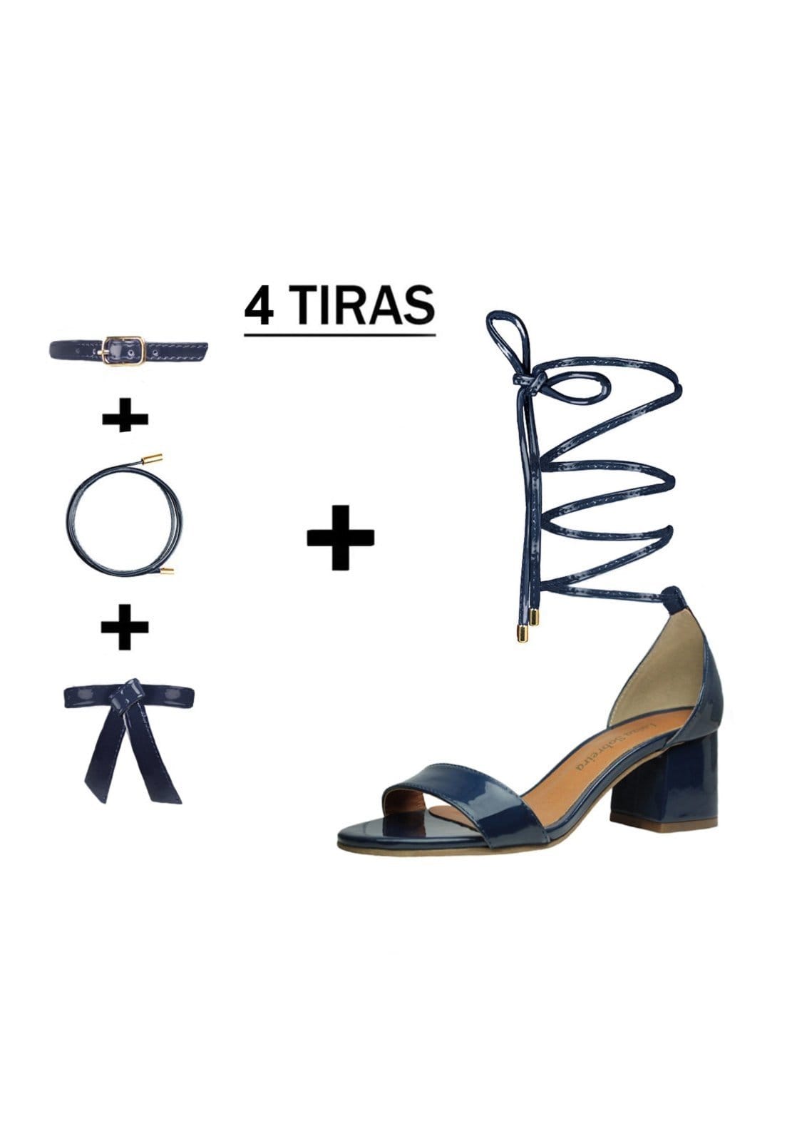 Sandália Troca Tira Salto Baixo Grosso Verniz Mod. 2015-2