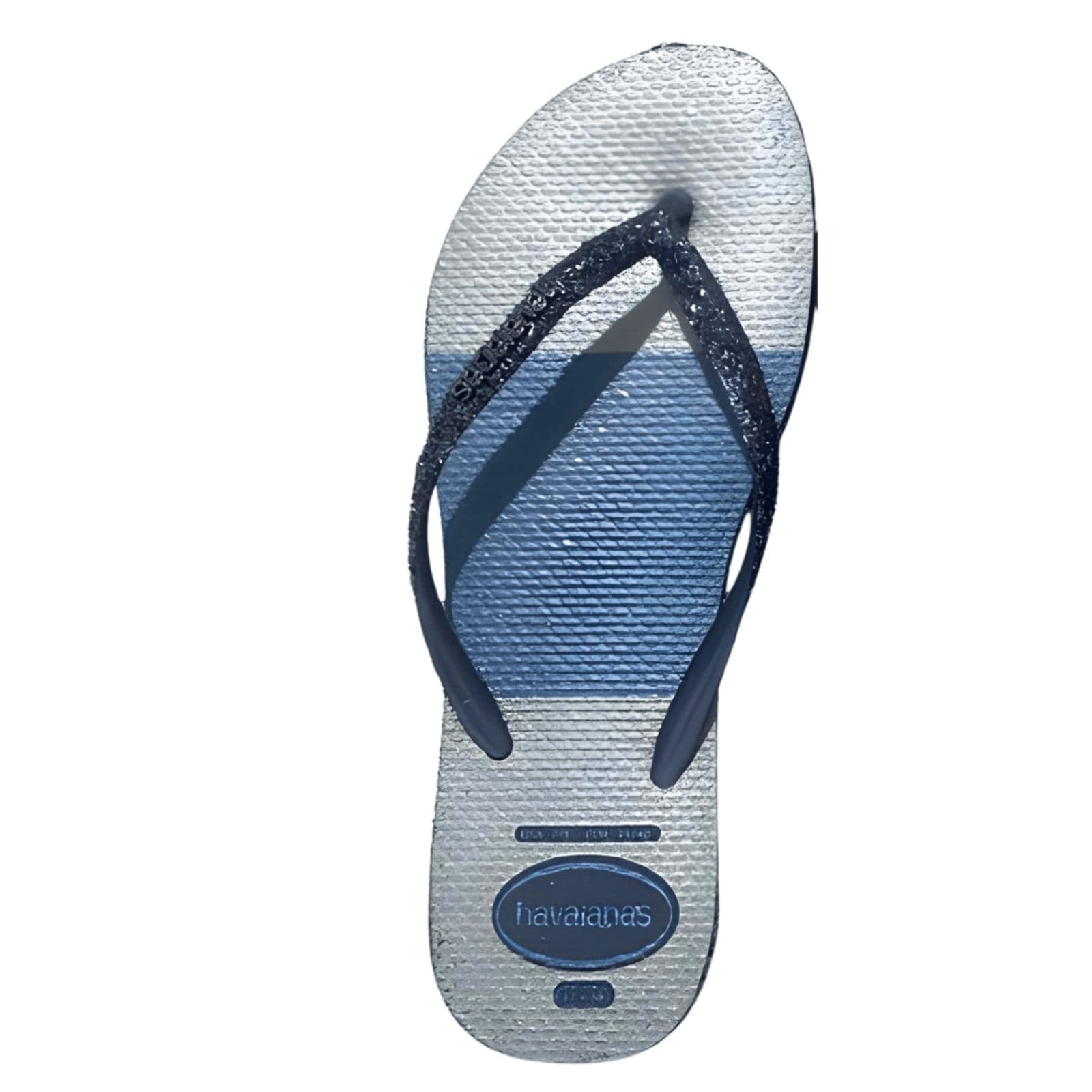 Vista 2 Chinelo Havaianas Slim Glitter Glam Havaianas azul