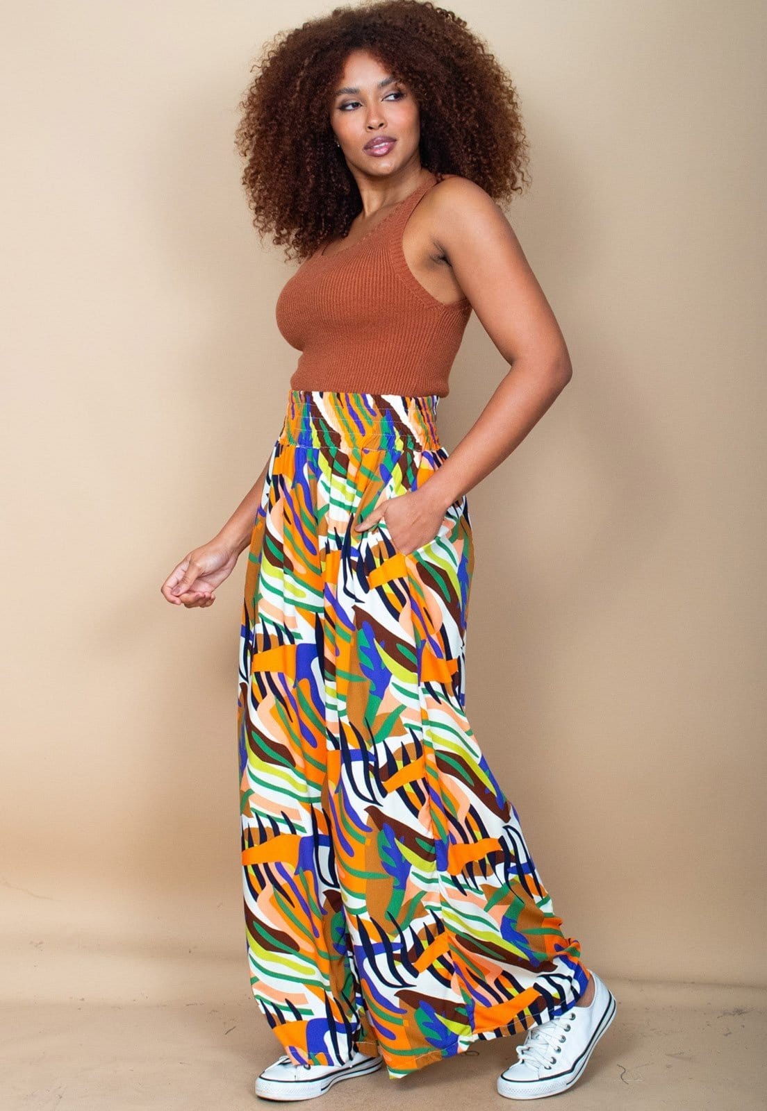 Calça Cabanafree Pantalona Elastic Embaú Estampa Cores Vibrante - 2