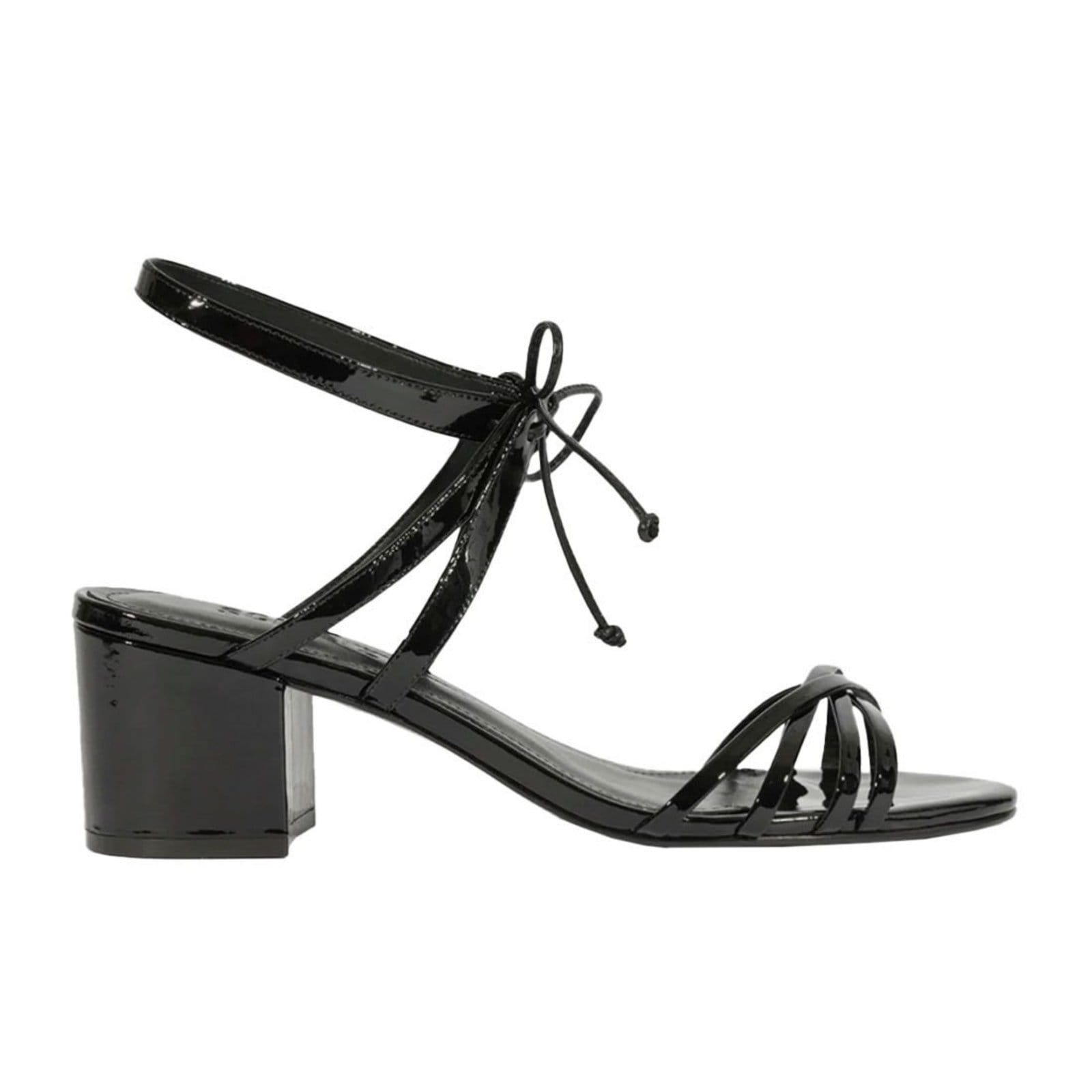 Vista principal Sandália Schutz Salto Bloco Médio Verniz Schutz preto