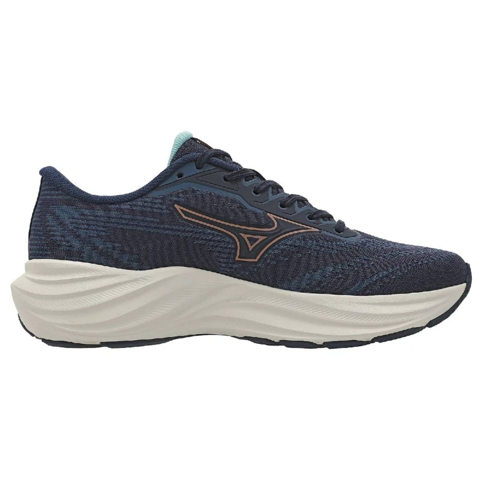 Vista 2 Tênis Mizuno Goya 3 - Feminino - Marinho-Laranja Mizuno azul marinho