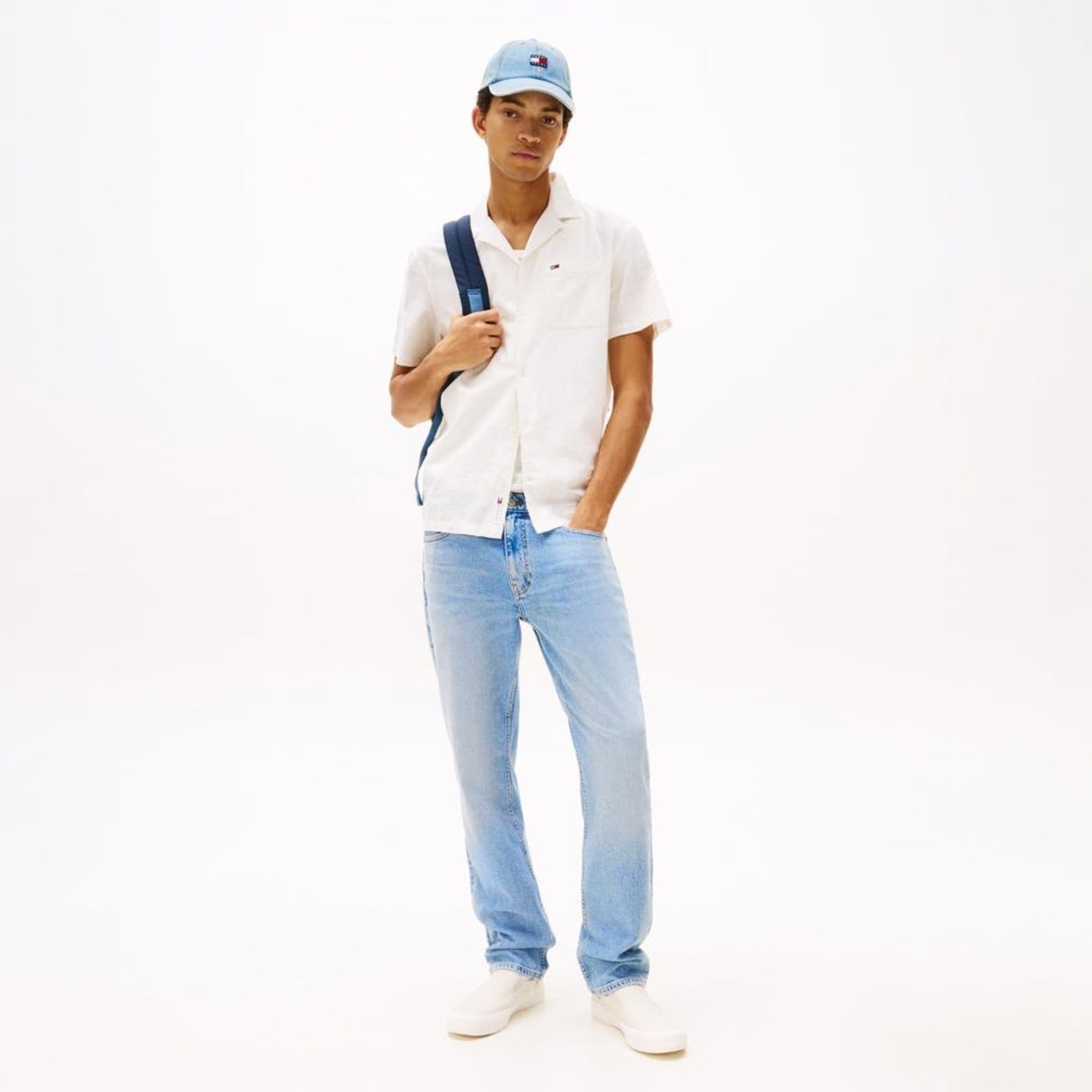 Vista 2 Camisa Camp Manga Curta Tommy Jeans - EEG Tommy Jeans branco