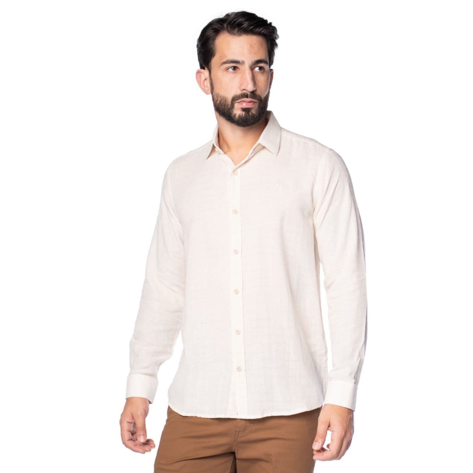 Camisa Masculina Amil Comfort Off White