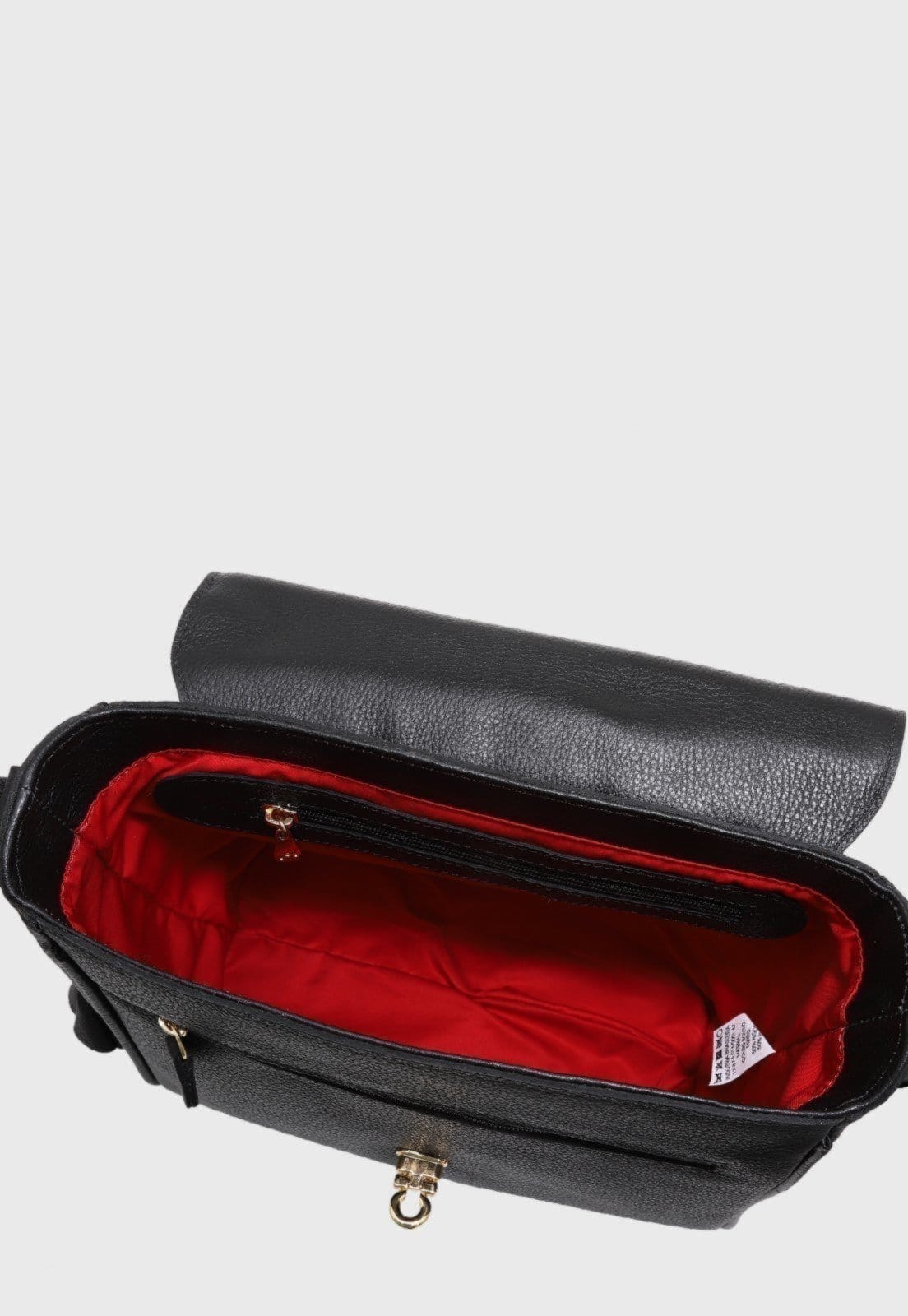 Vista 2 Bolsa Transversal Couro Mariart Âmbar Preta Mariart preto