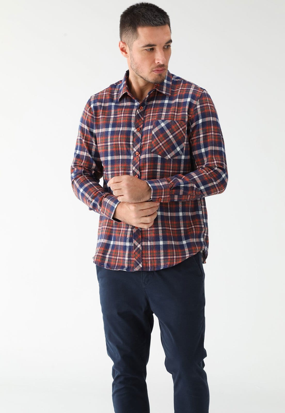 Camisa Broken Rules Reta Xadrez Vermelha