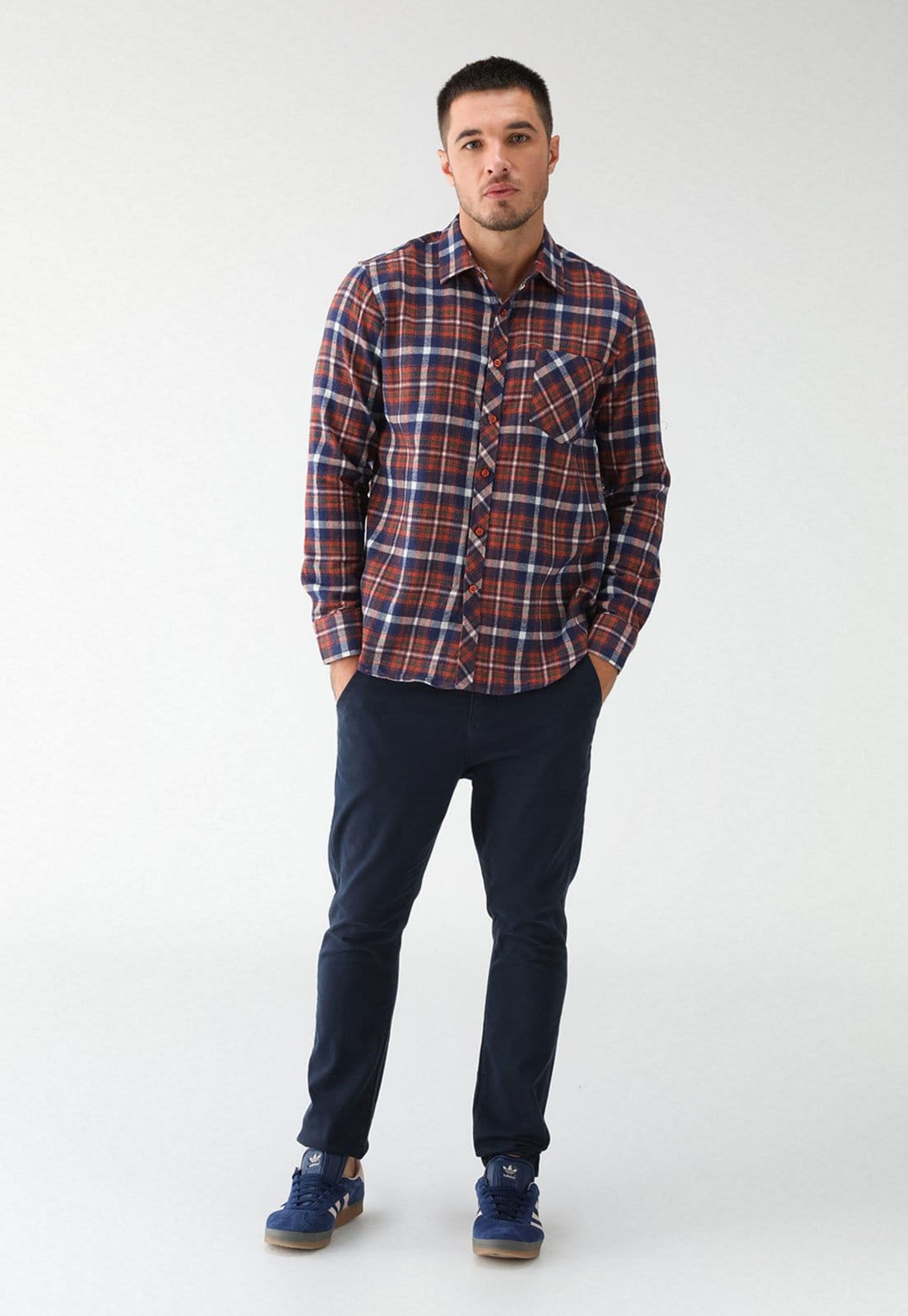 Vista 2 Camisa Broken Rules Reta Xadrez Vermelha Broken Rules vermelho