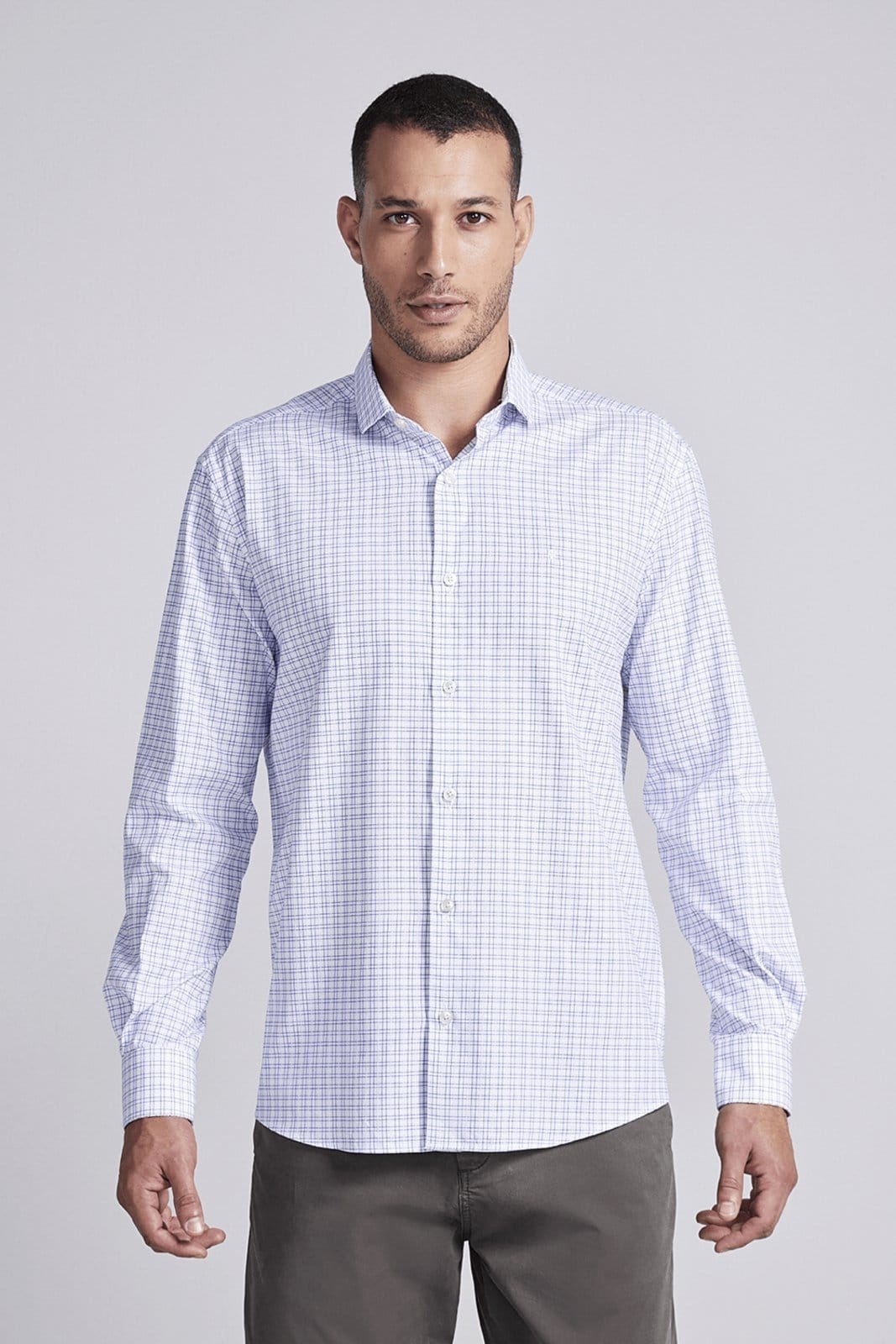 Vista principal HIGHSTIL Camisa Algodão Egípcio Comfort Listrada HIGHSTIL branco