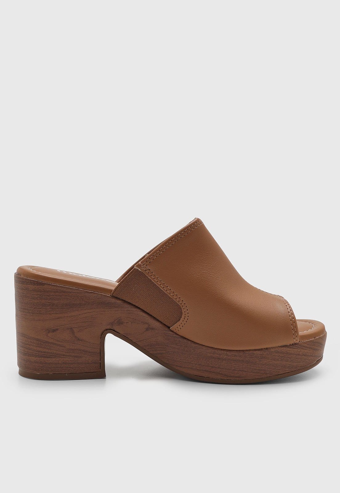 Vista 2 Sandália Feminina Moleca Salto Grosso MOLECA caramelo