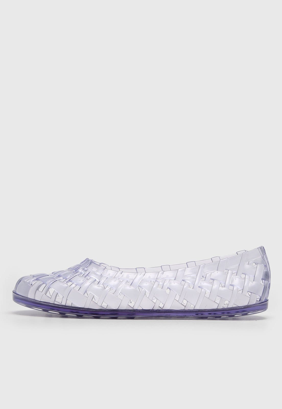 Sapatilha Melissa Trançada Transparente Roxa