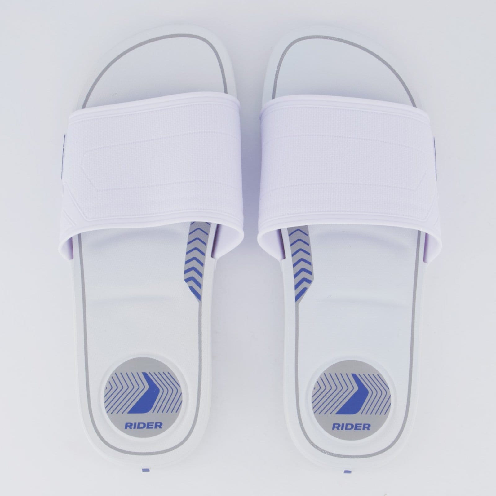 Chinelo Slide Rider Start Branco e Azul