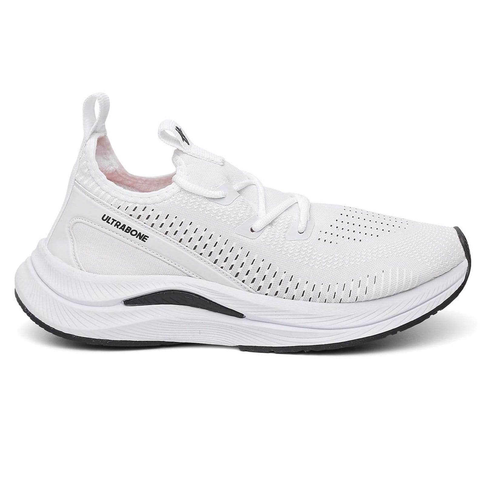 Vista 2 Tênis Feminino Esportivo Caminhada Treino Academia Corrida Antiderrapante Confortável Leve Macio Ortopédico BREDENI branco