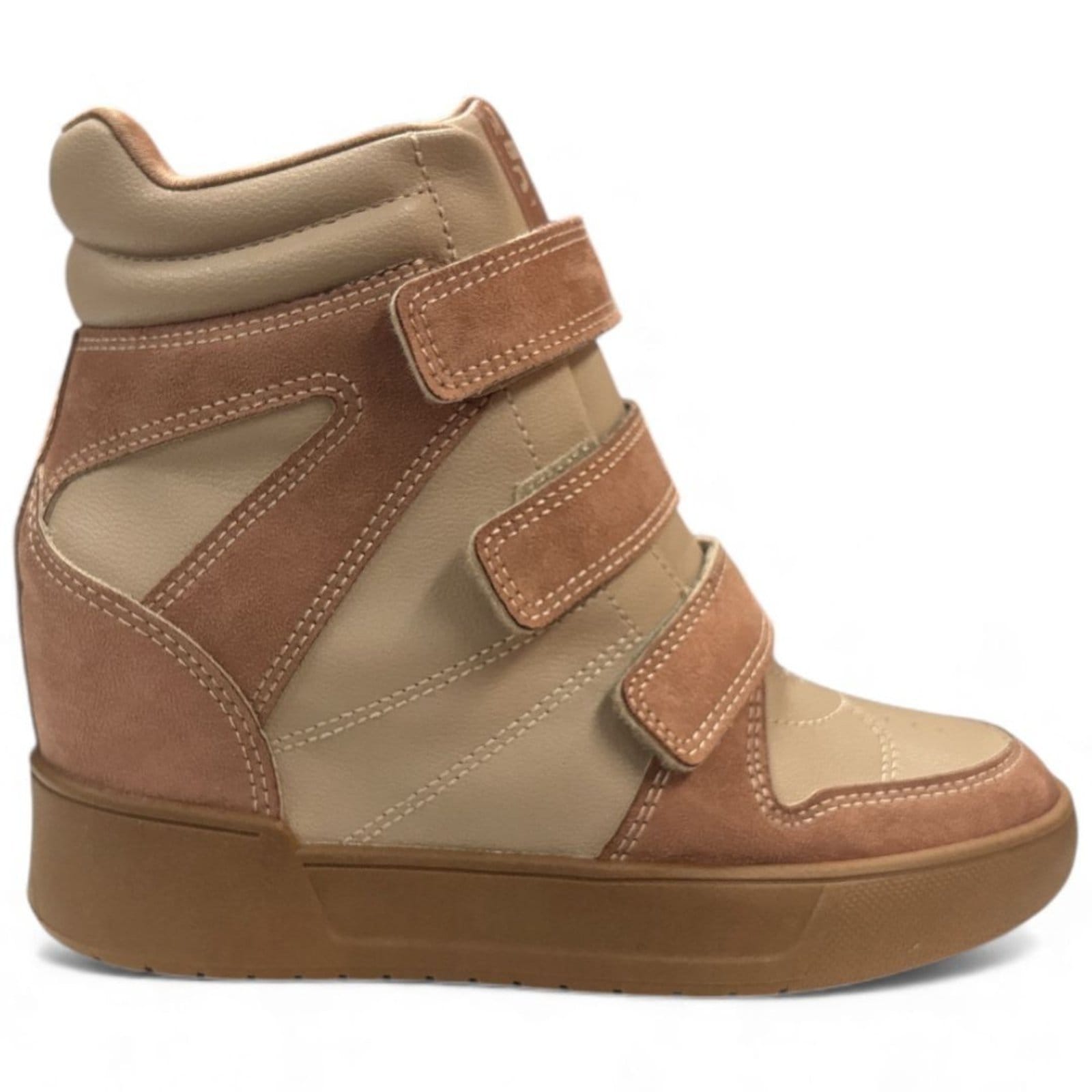 Vista 2 Bota Sneaker Retrô Cacau Bicolor Anabela Ramarim 2591202-1 RAMARIM marrom