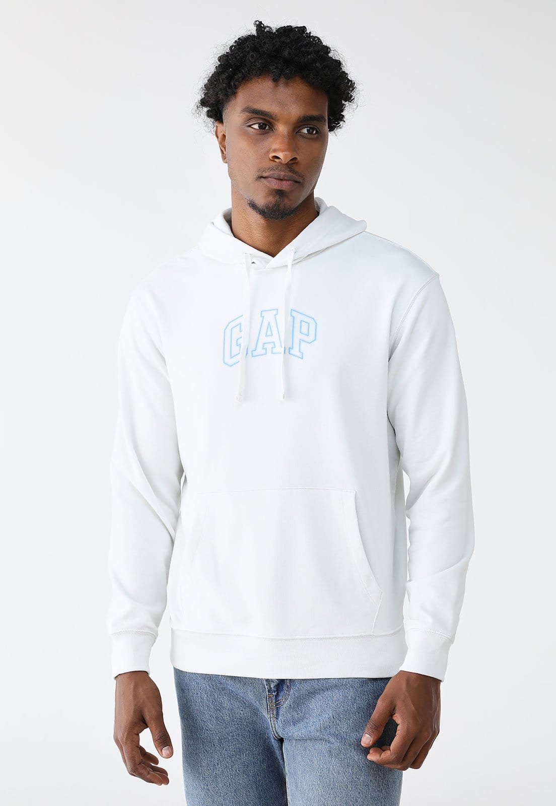 Blusa de Moletom Fechada GAP com Capuz Branca