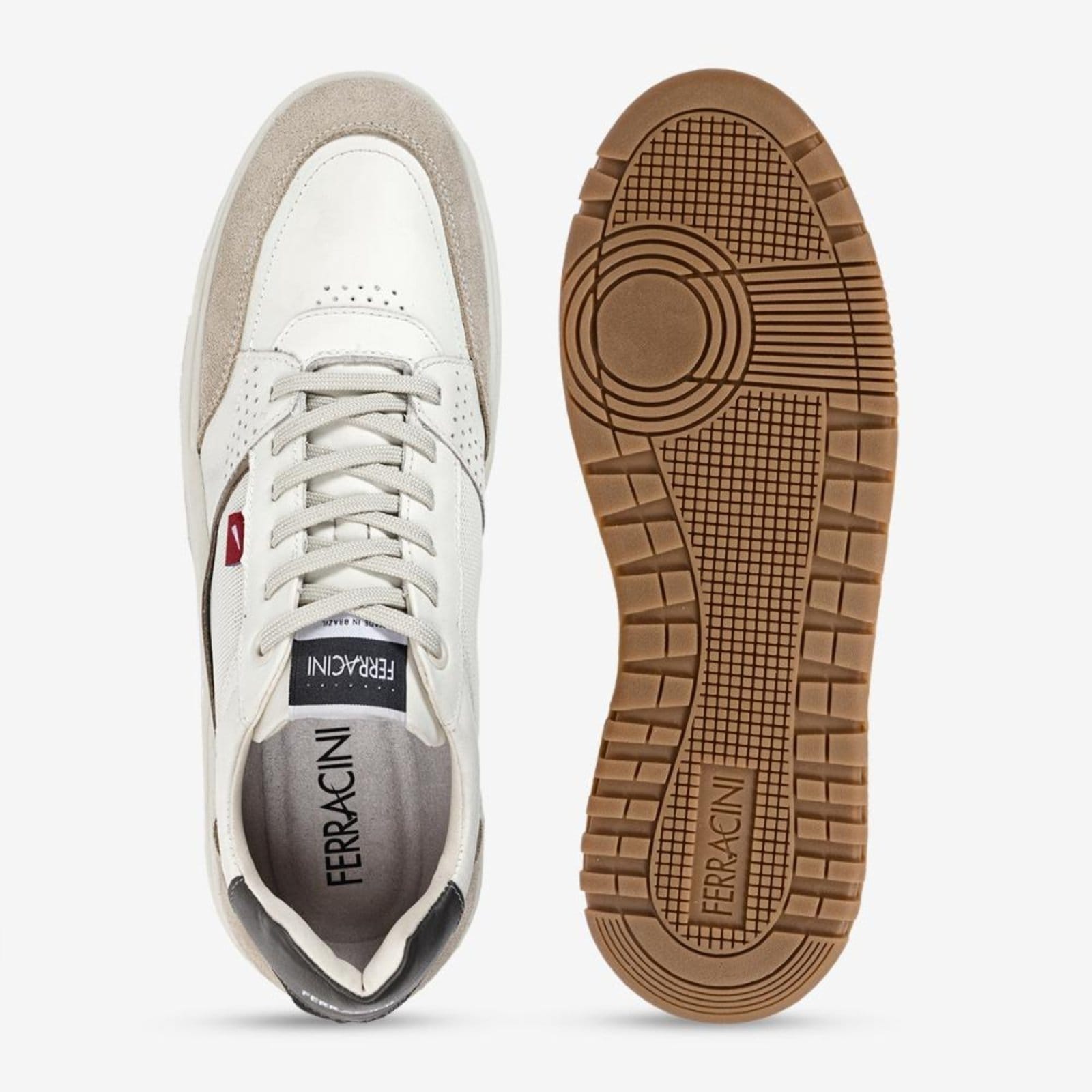 Vista 2 Tênis Masculino Max Ferracini Couro Off White Versátil Branco FERRACINI branco white