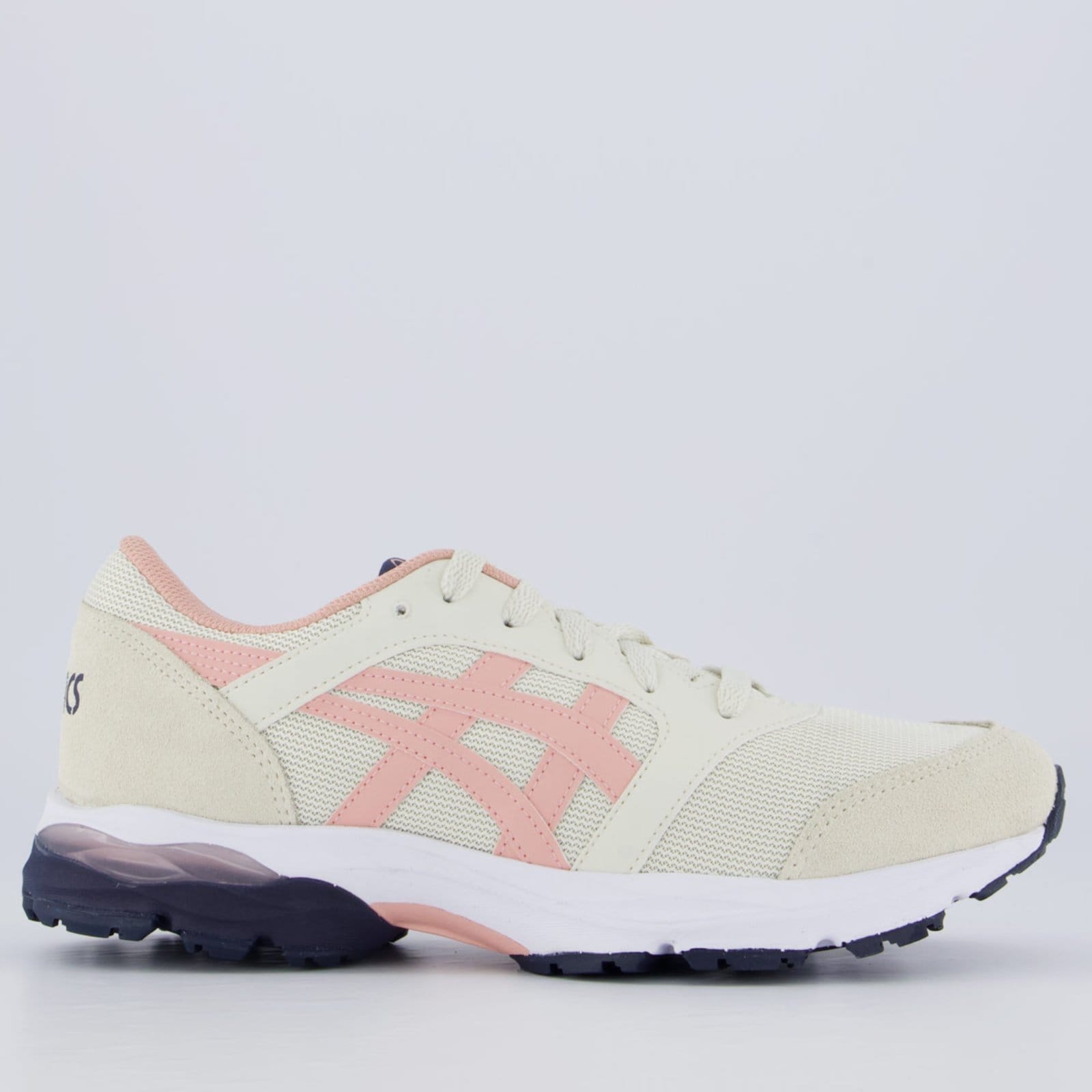 Vista principal Tênis Asics Gel Takumi Feminino Bege e Rosa ASICS bege rosa