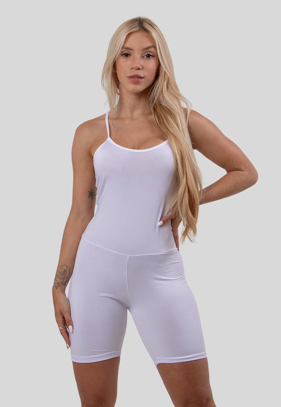 Vista 2 Macaquinho Segunda Pele Diluxo Anagua Underwear Feminino Alcinha Diluxo branco