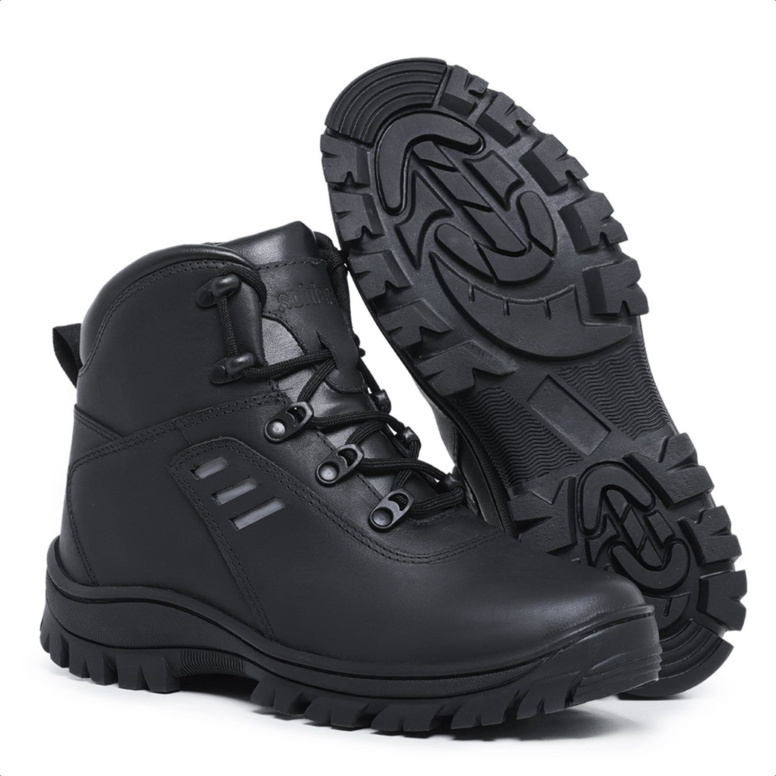 Bota Coturno Masculino de Couro Tratorado Cano Curto Adventure Trilha Camping Sch 940