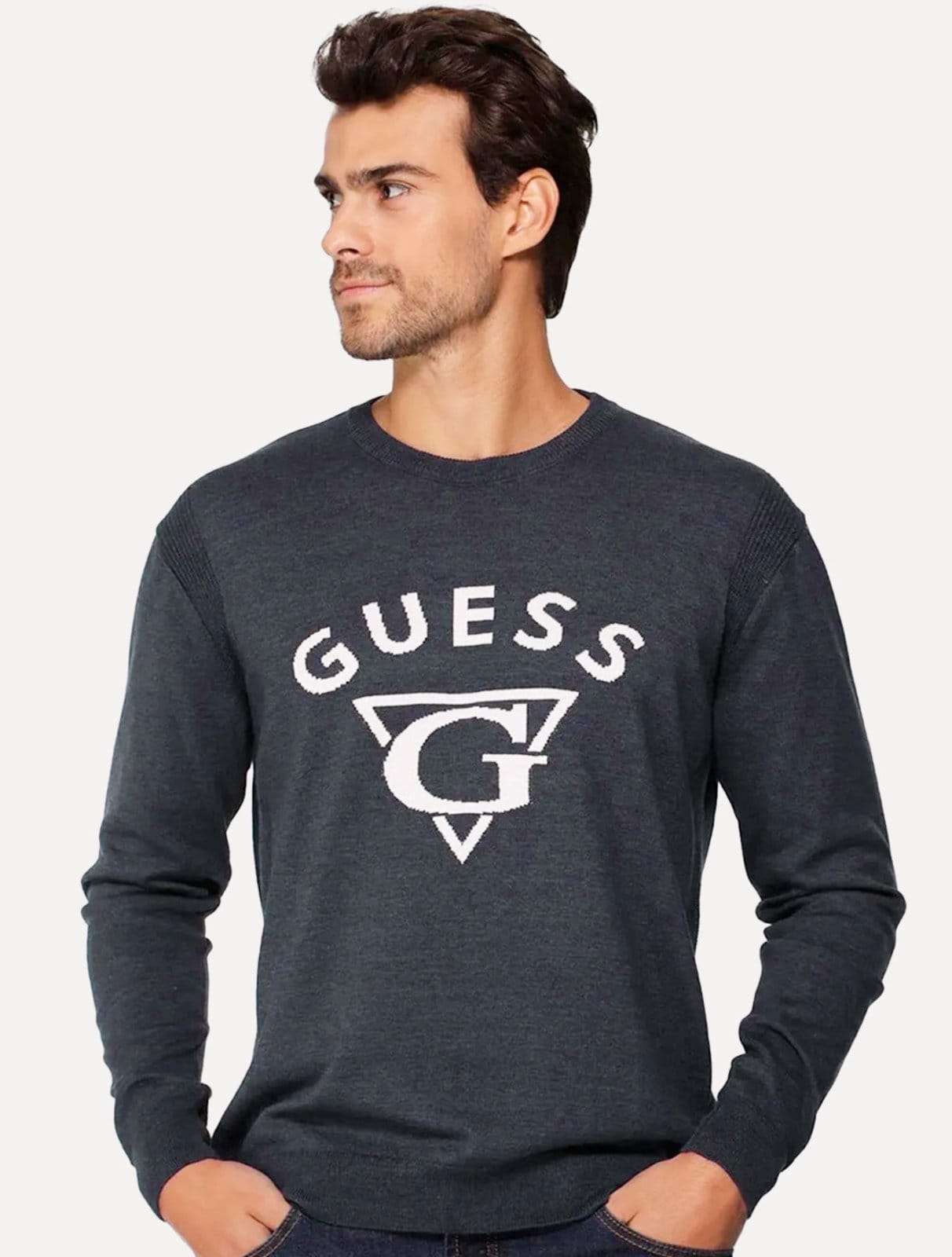 Blusa Guess Masculina Tricot Pullover Triangulo