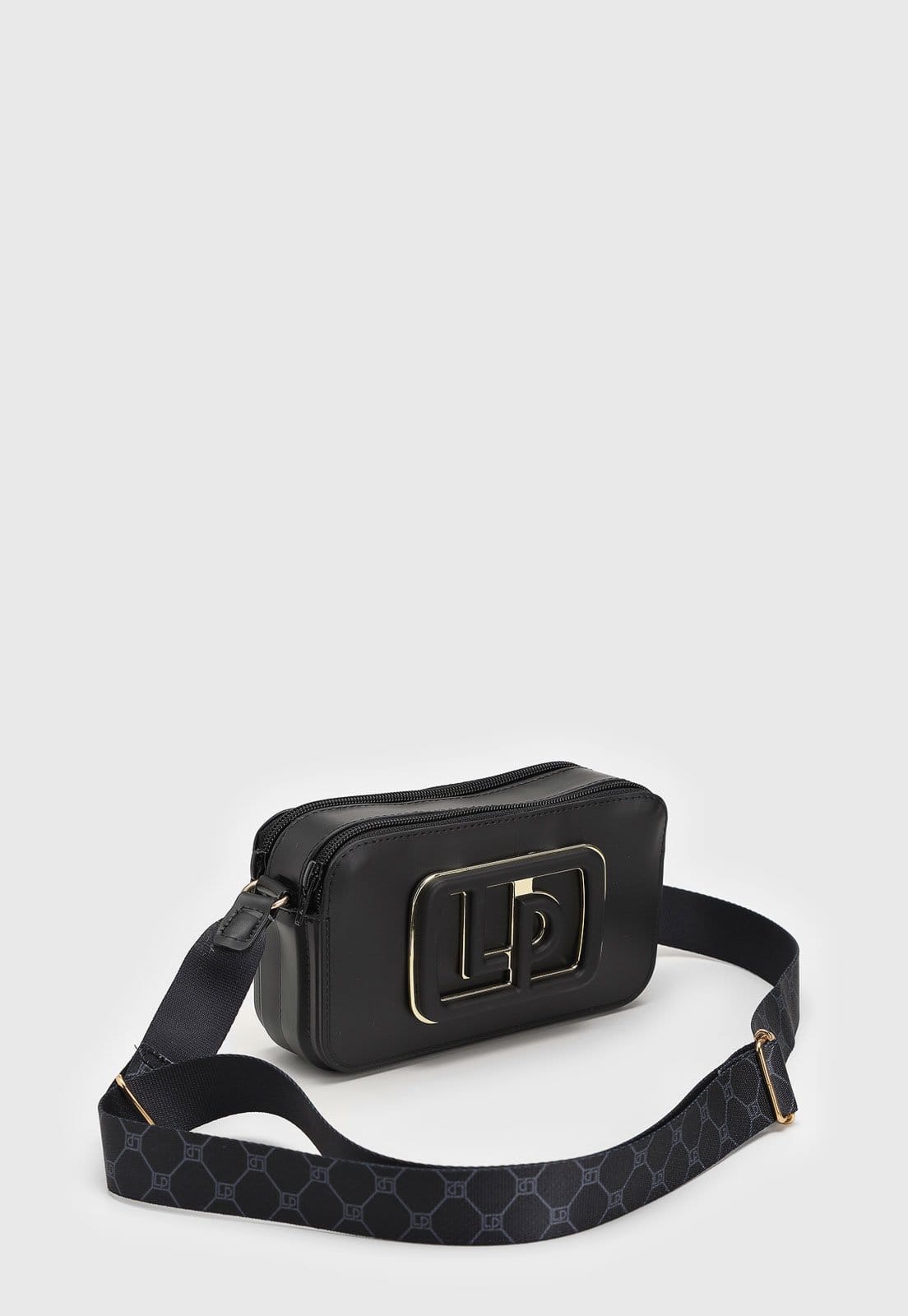 Vista 2 Bolsa Transversal Lança Perfume Alça Ajustável Preta Lança Perfume preto