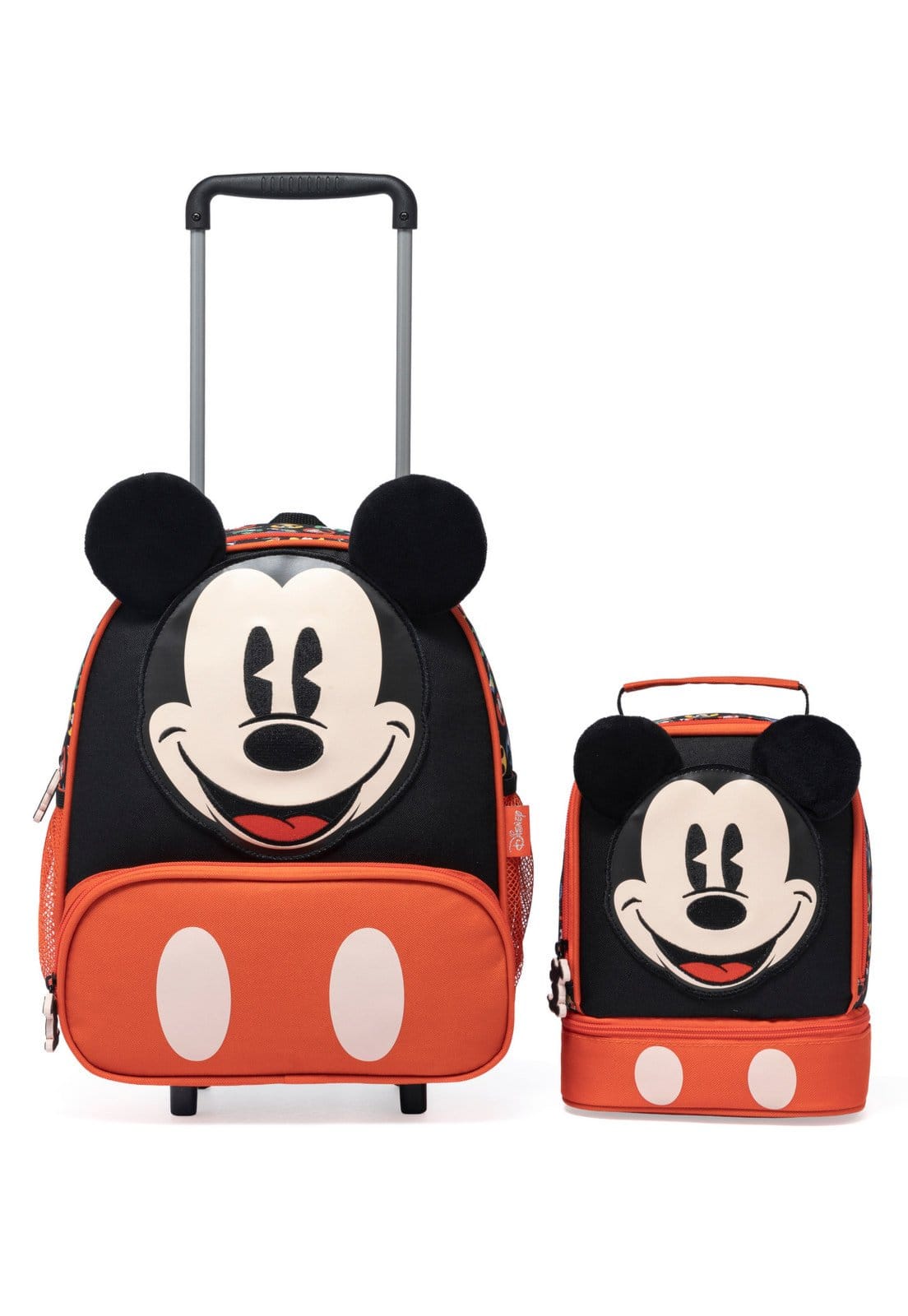 Vista 2 Infantil - Kit Mochila Disney Rodinha Estojo Lancheira Garrafa Mickey Escolar Disney preto