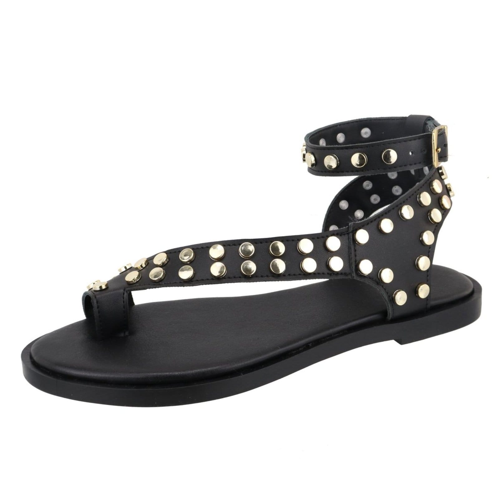 Rasteira Sandália Feminina Bolinhas Lançamento Preta