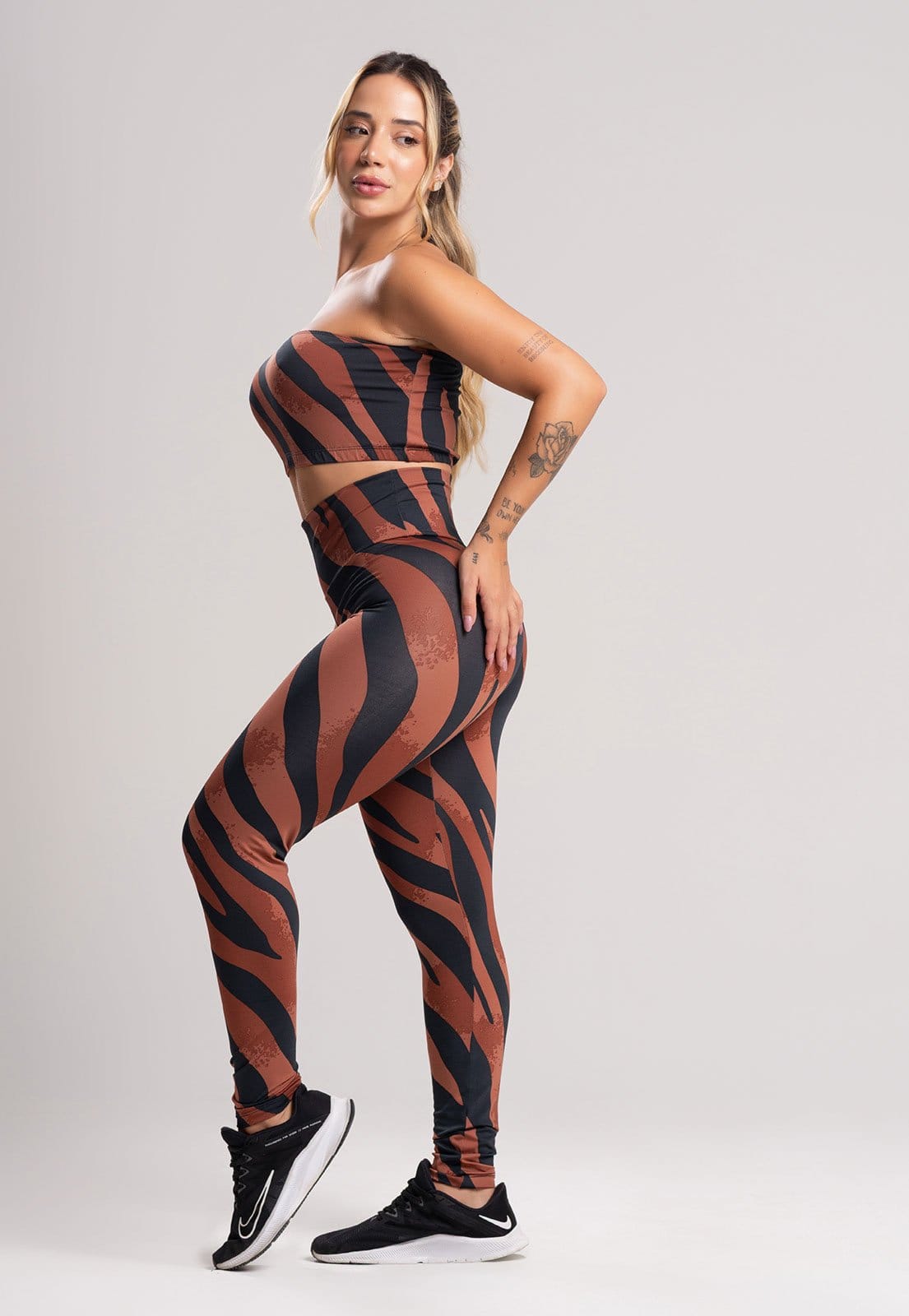 Calça Legging MVB Modas Cintura Alta Fitness Safari